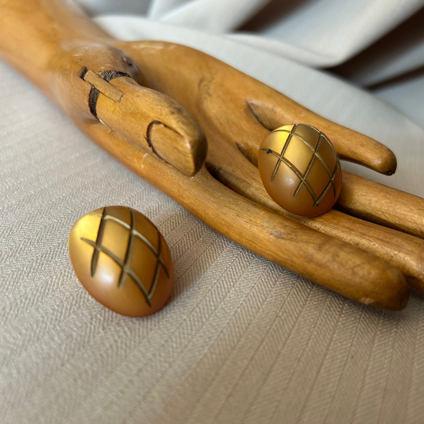 Carved Lucite Clip Ons