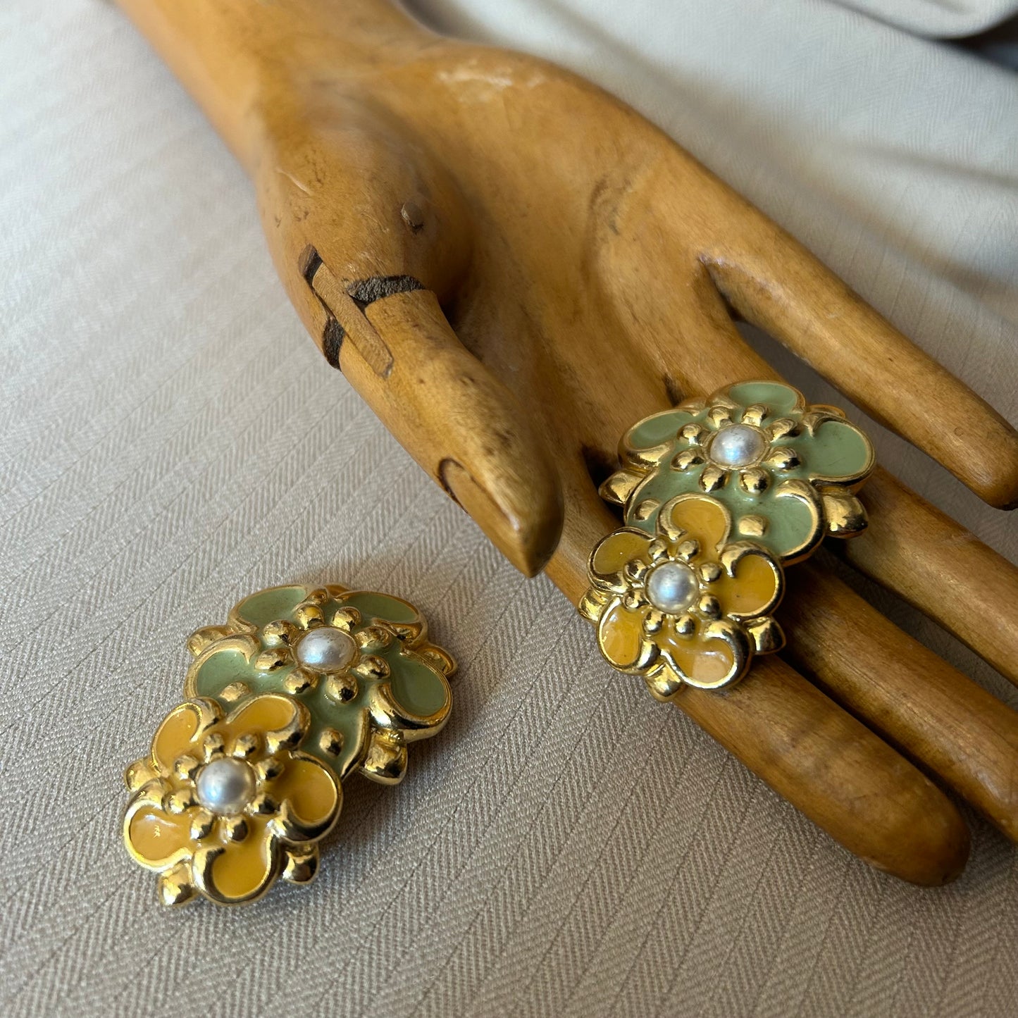 Large Floral Clip On