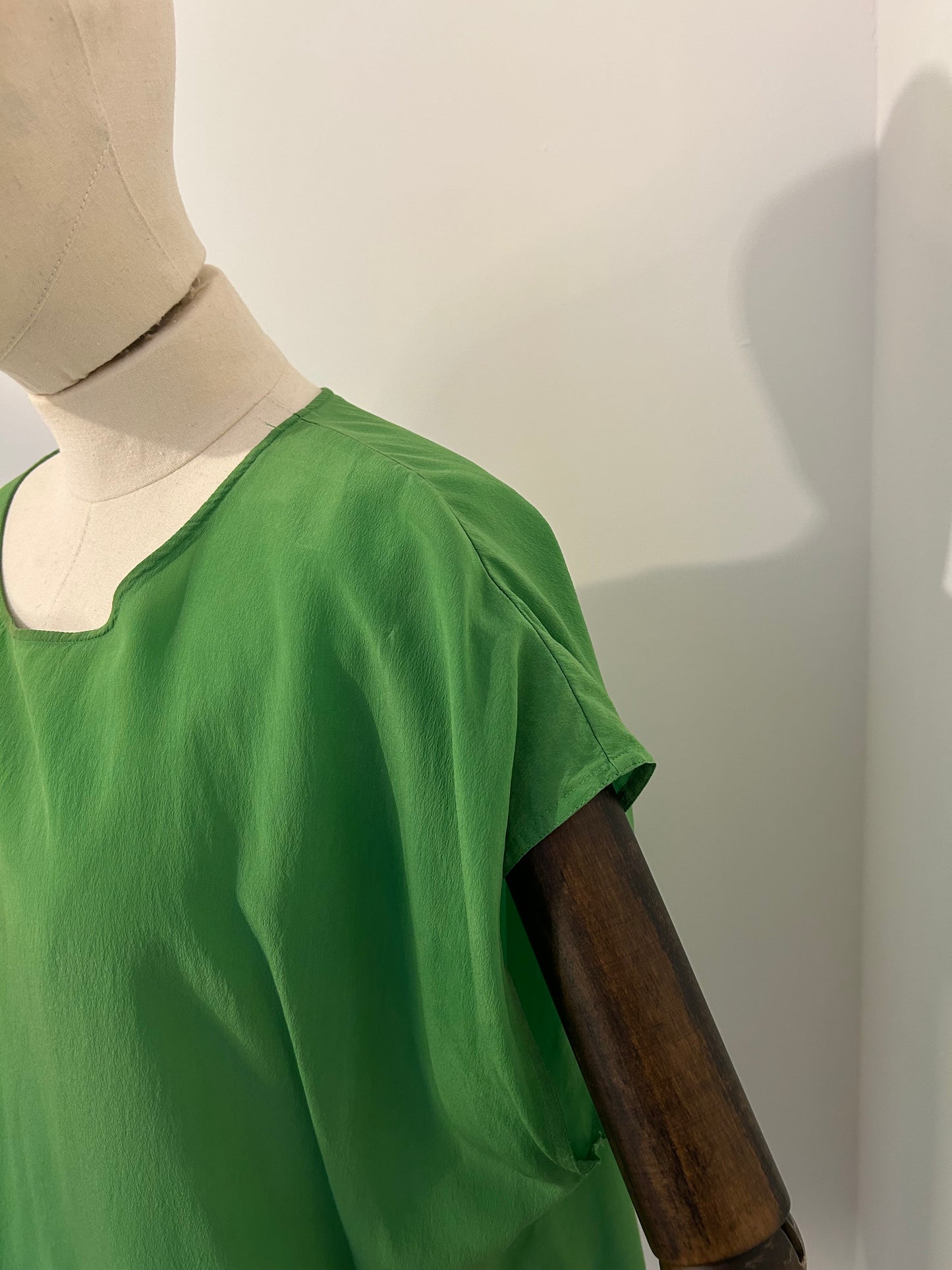 Bright Green Silk Top