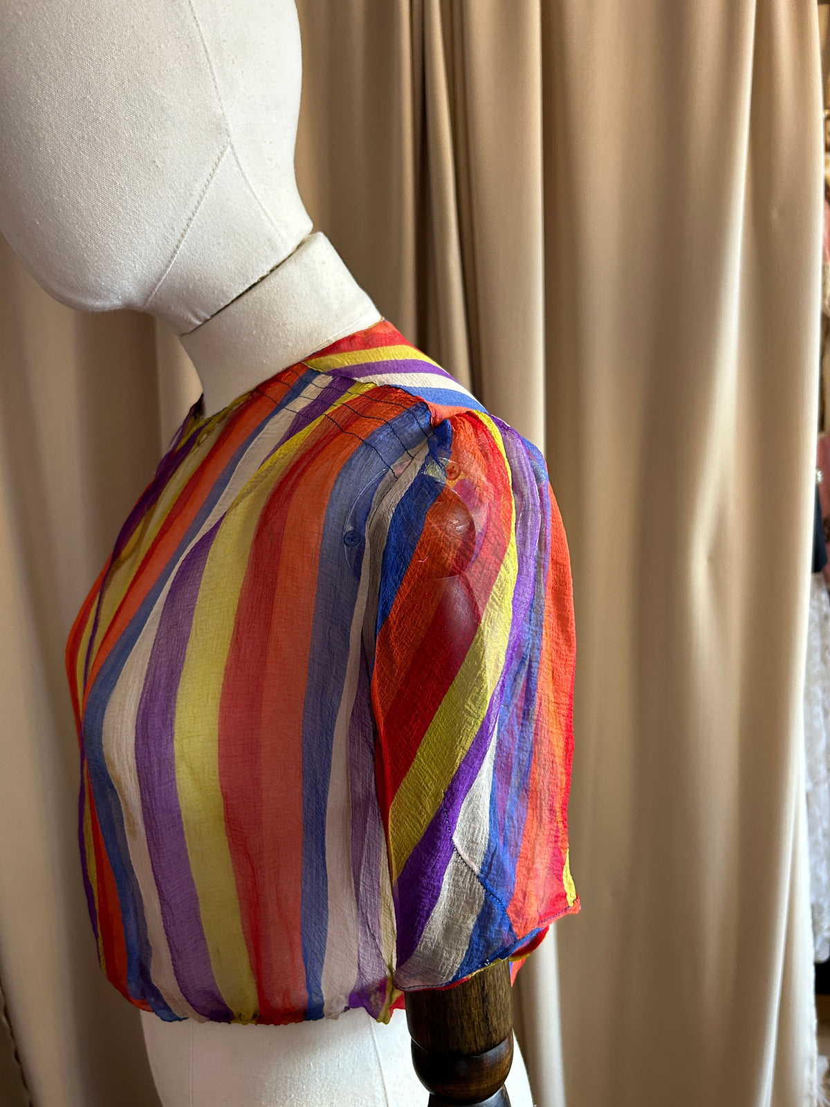 30s Rainbow Sheer Silk Chiffon