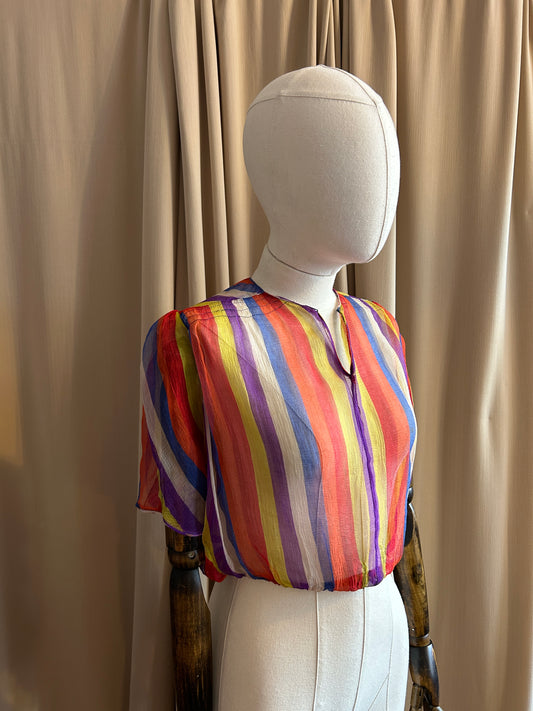 30s Rainbow Sheer Silk Chiffon