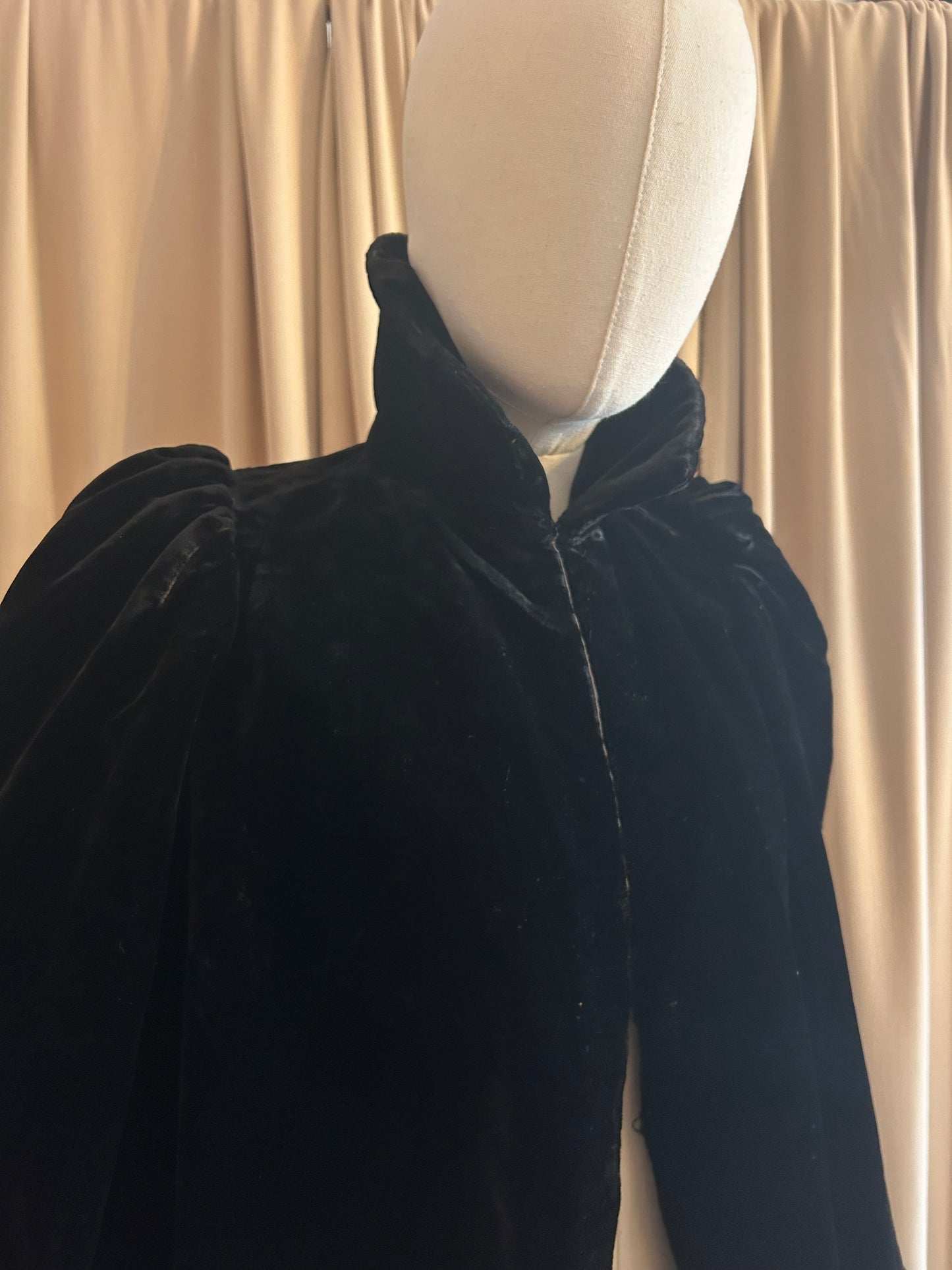 Victorian Silk Velvet Mourning cape