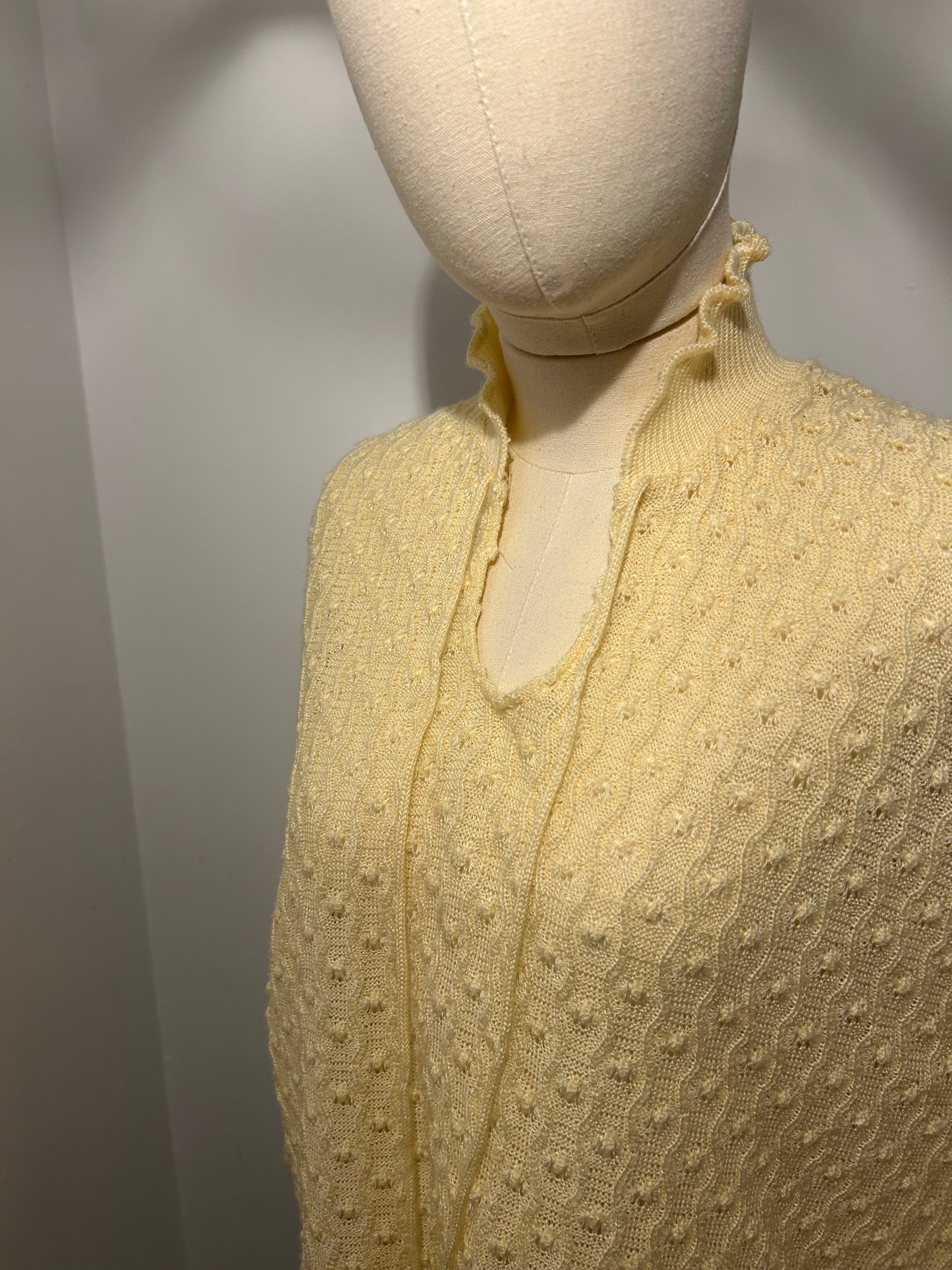 Lemon Knitted Tie Neck Jumper