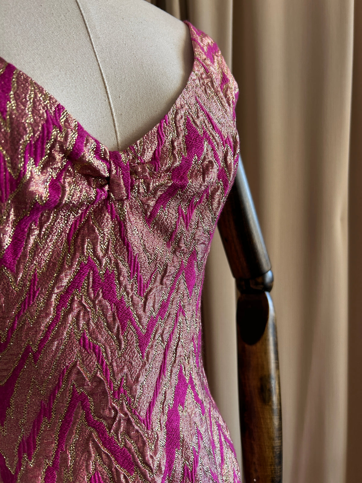 Metallic Pink and Gold Gown