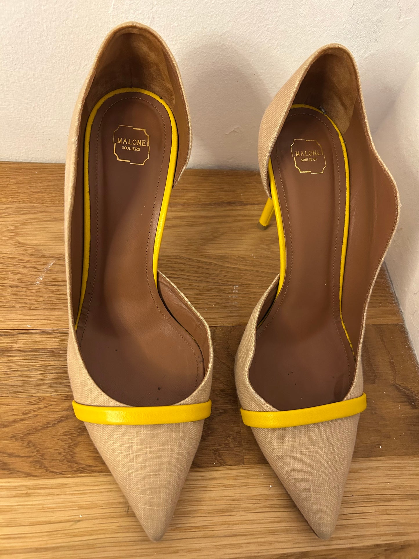 Malone Souliers Linen and Yellow