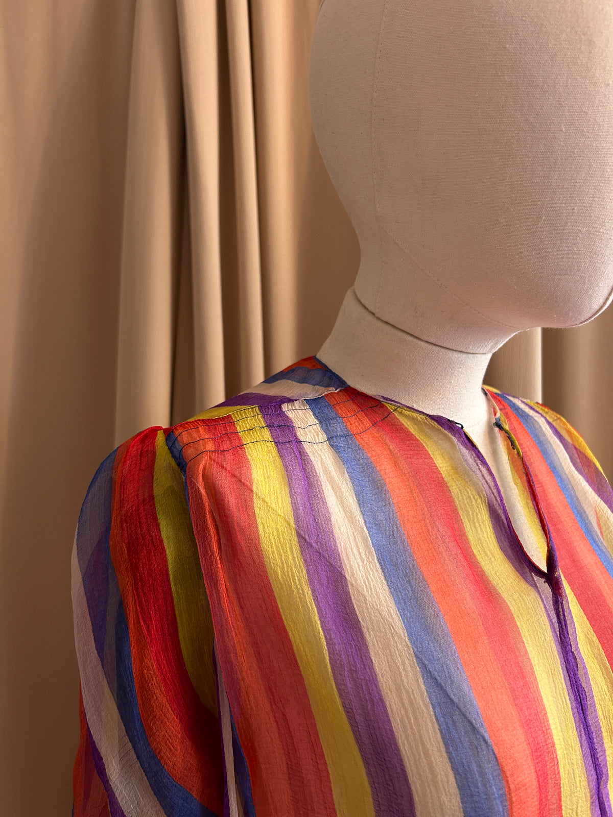 30s Rainbow Sheer Silk Chiffon