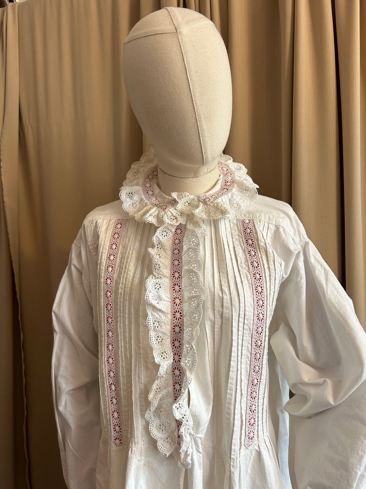 French Nightgown with Red Banding
