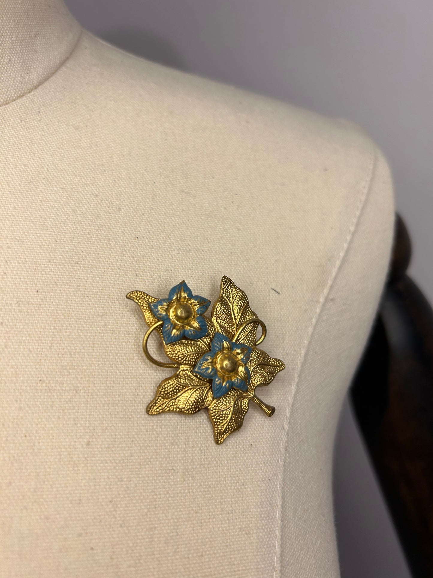 Leaf and Flowers Brooch