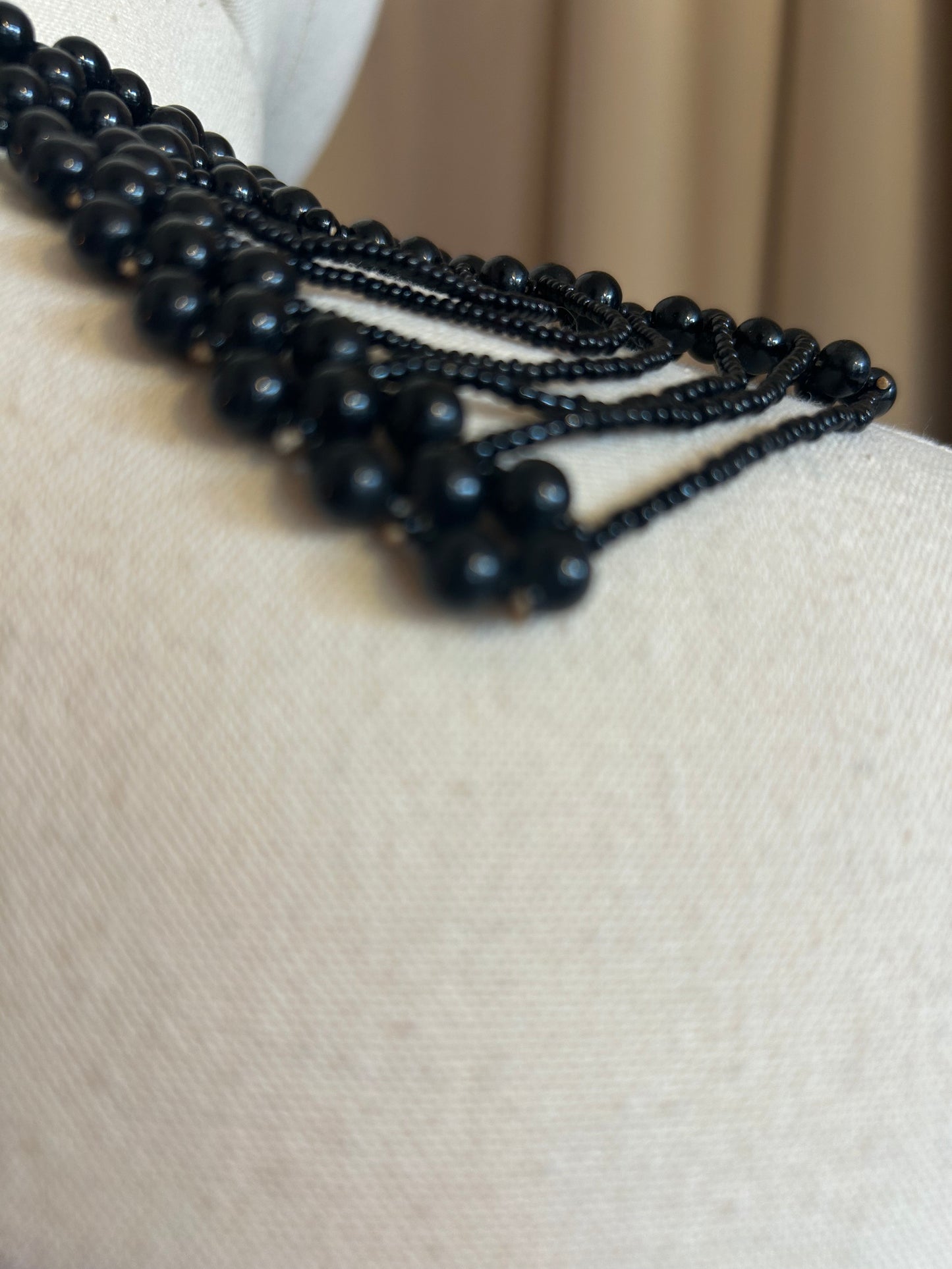Black Beaded Collar