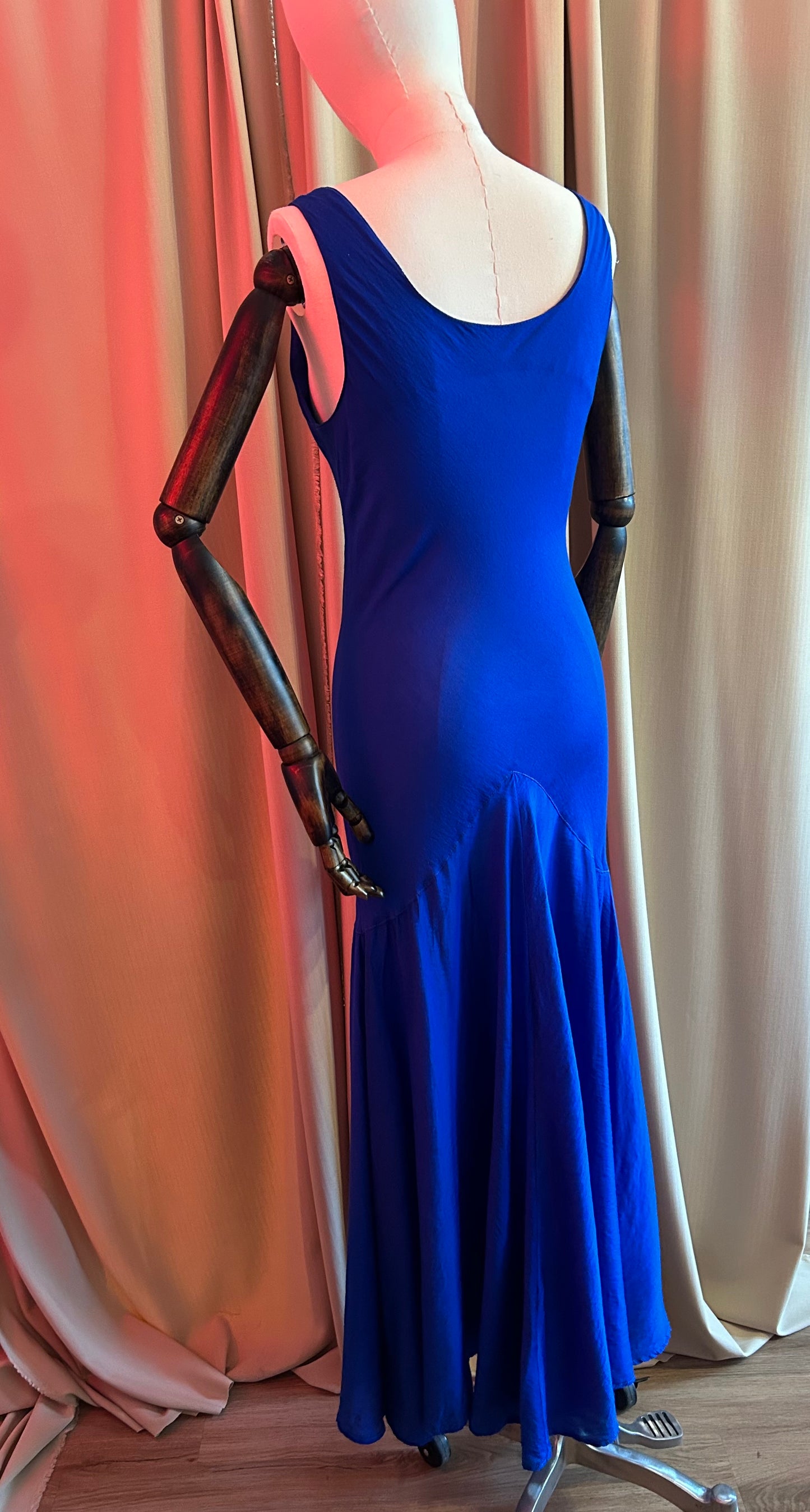 Electric Blue 90s Bias Cut Dress