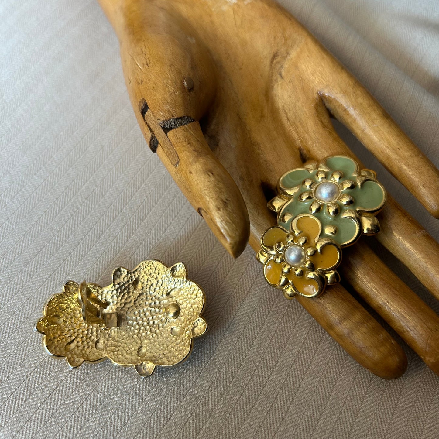 Large Floral Clip On