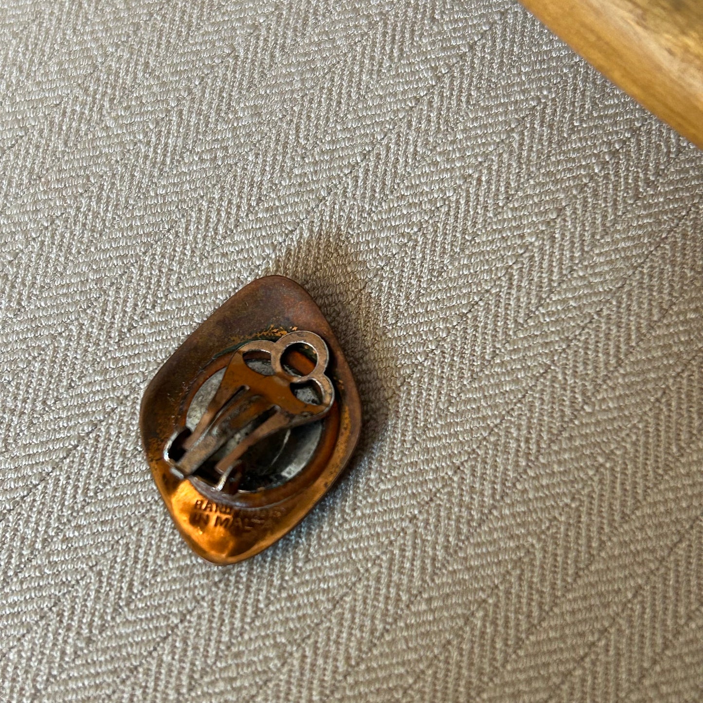 Copper Maltese Cross Clip Ons