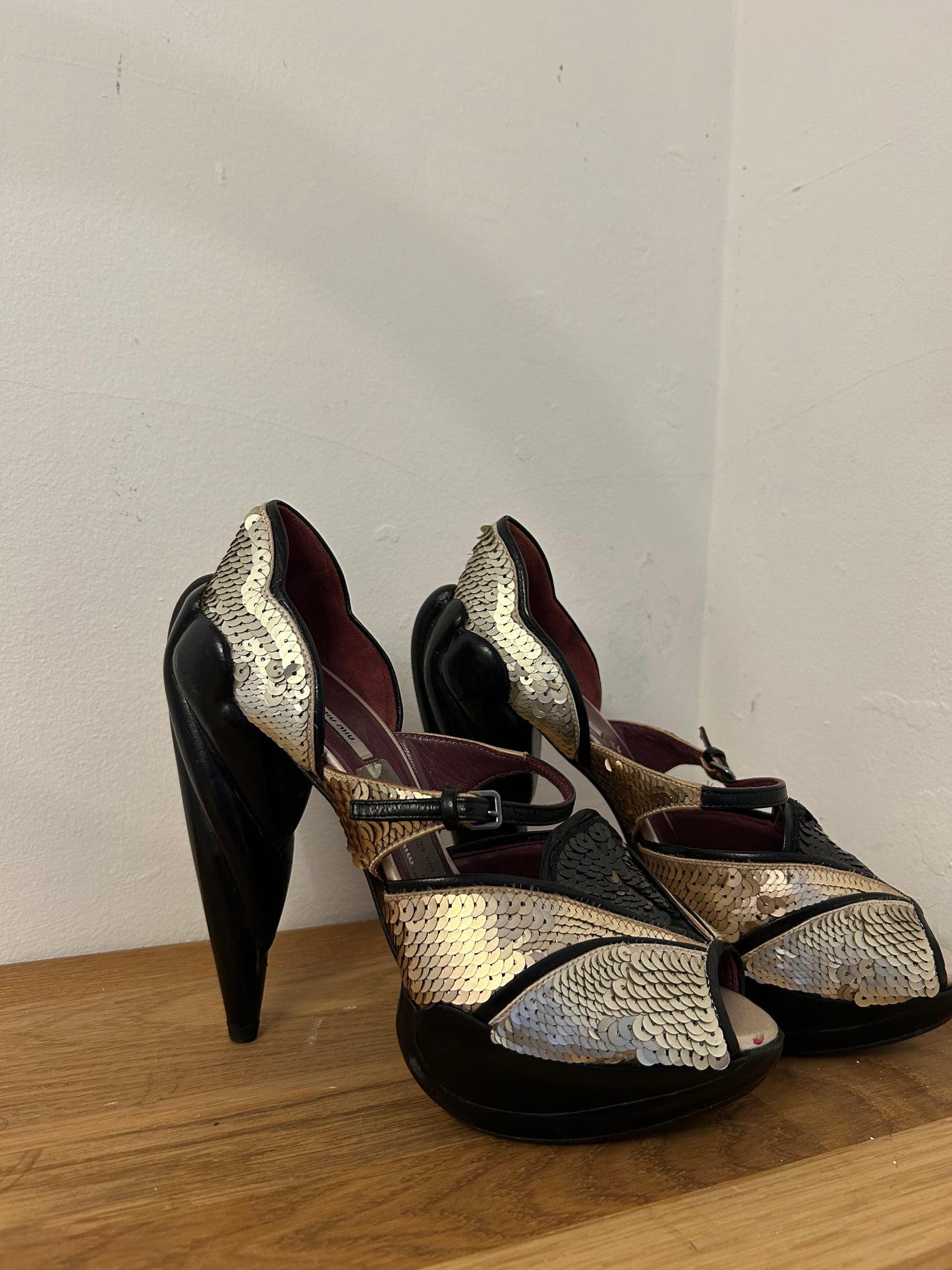 Miu Miu Sequin Platforms