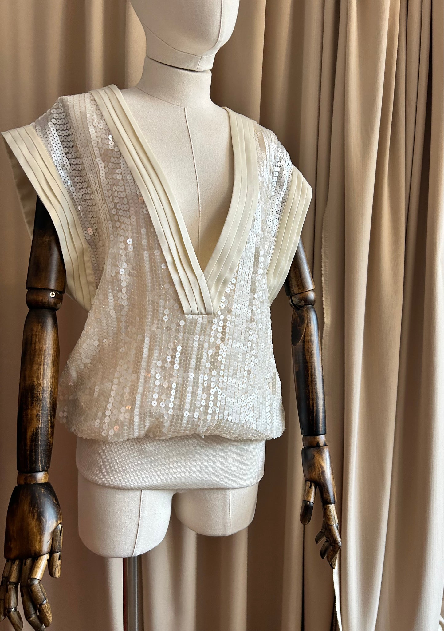 White Sequin Top