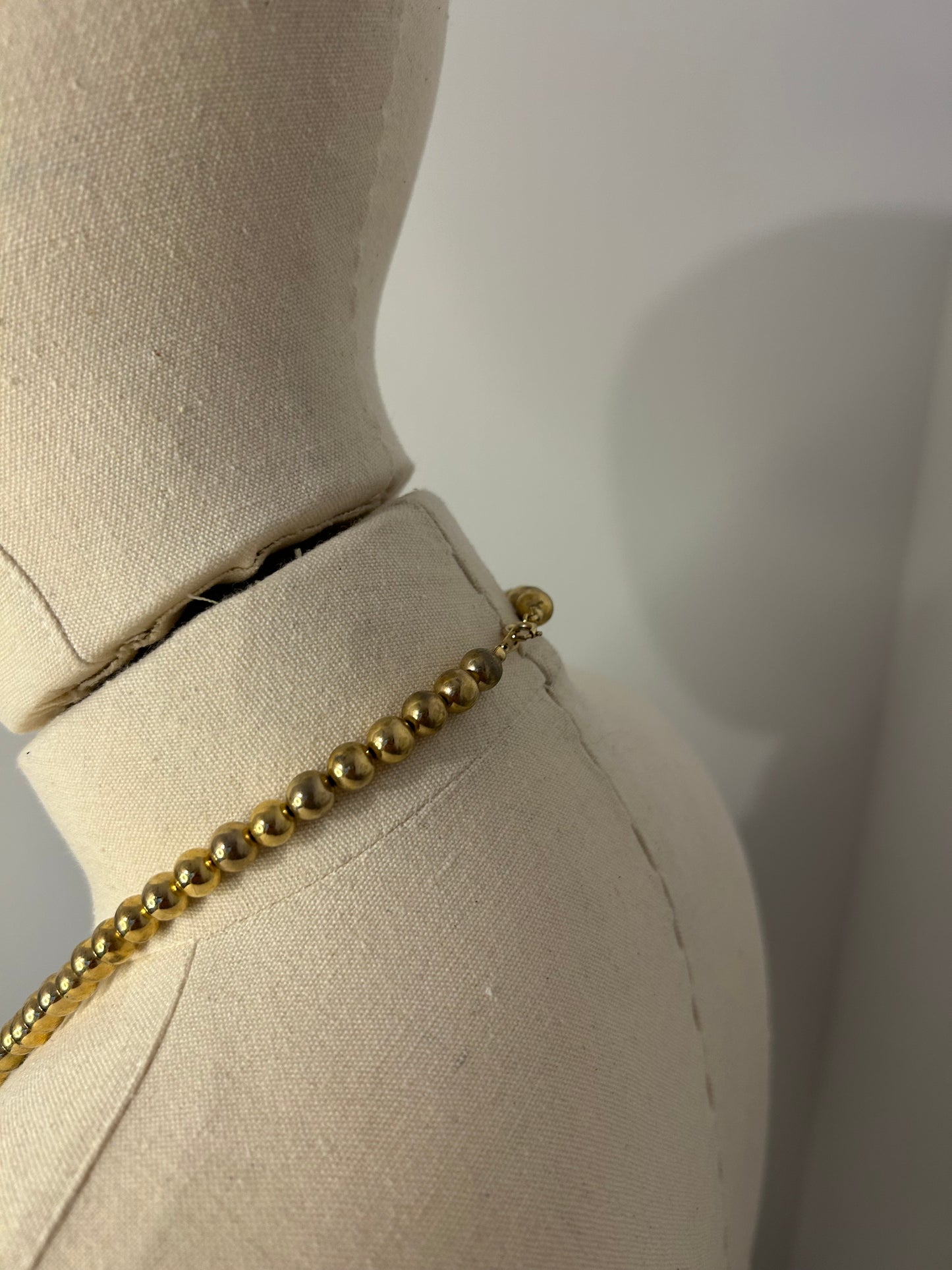 Long Gold Ball Necklace