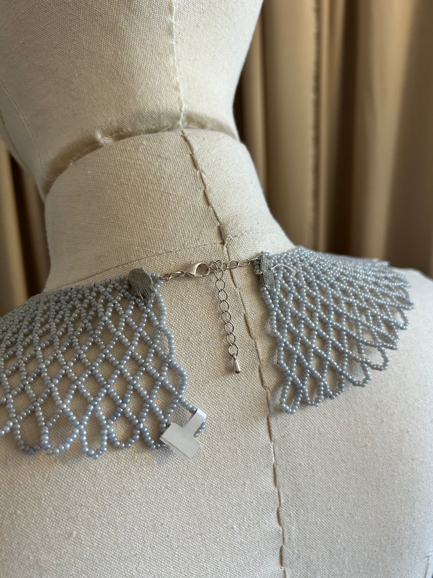 Pigeon Grey Beaded Collar