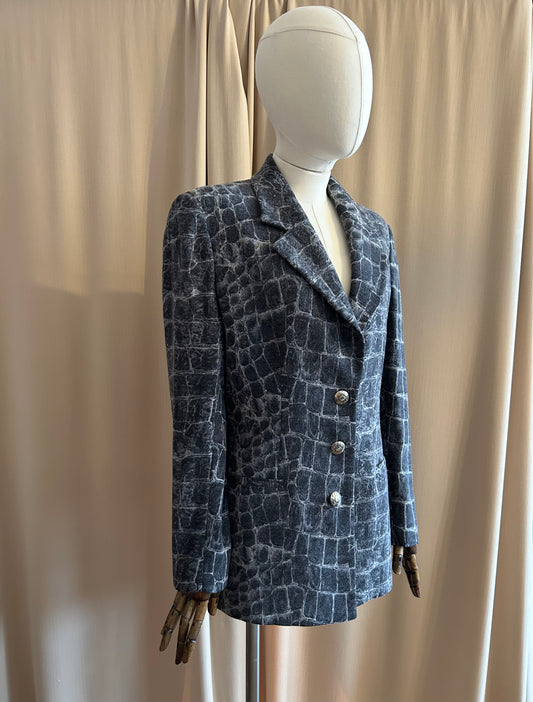 Valentino Grey Crocodile Blazer