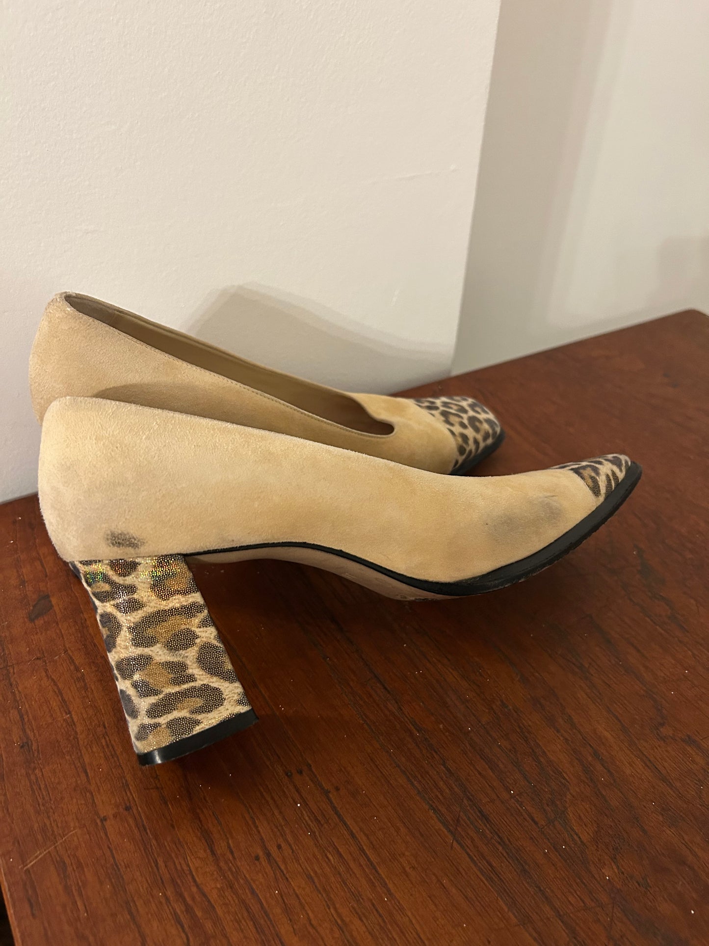 Escada Leopard Block Heels