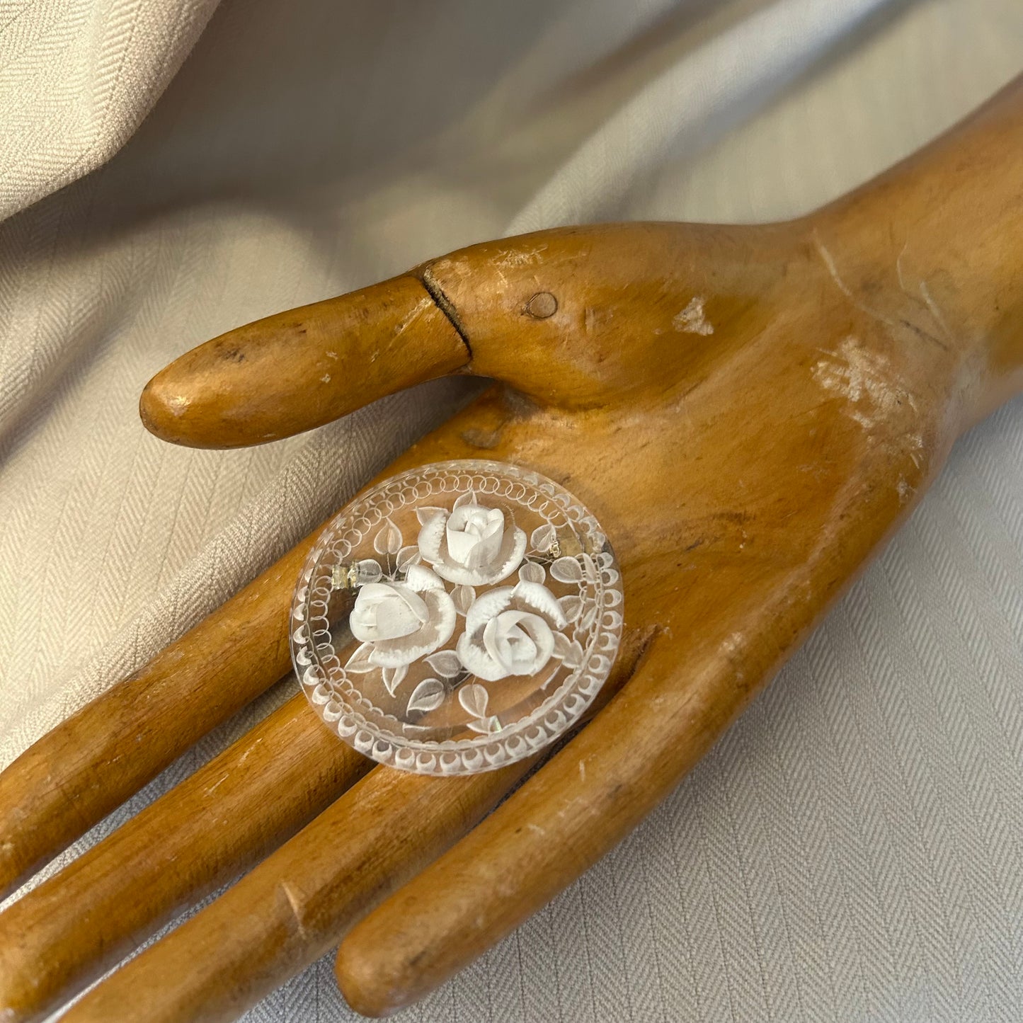 Lucite Rose Brooch