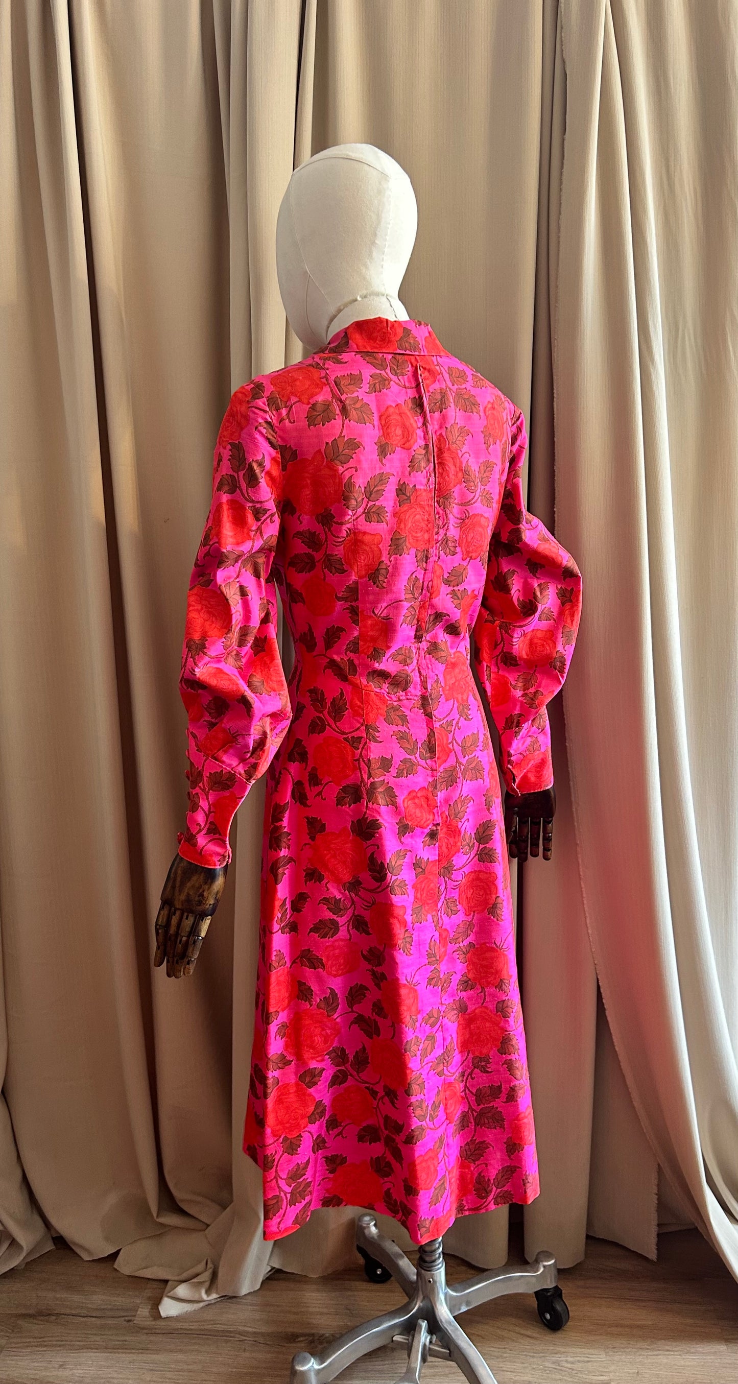 Raw Silk Printed Dress