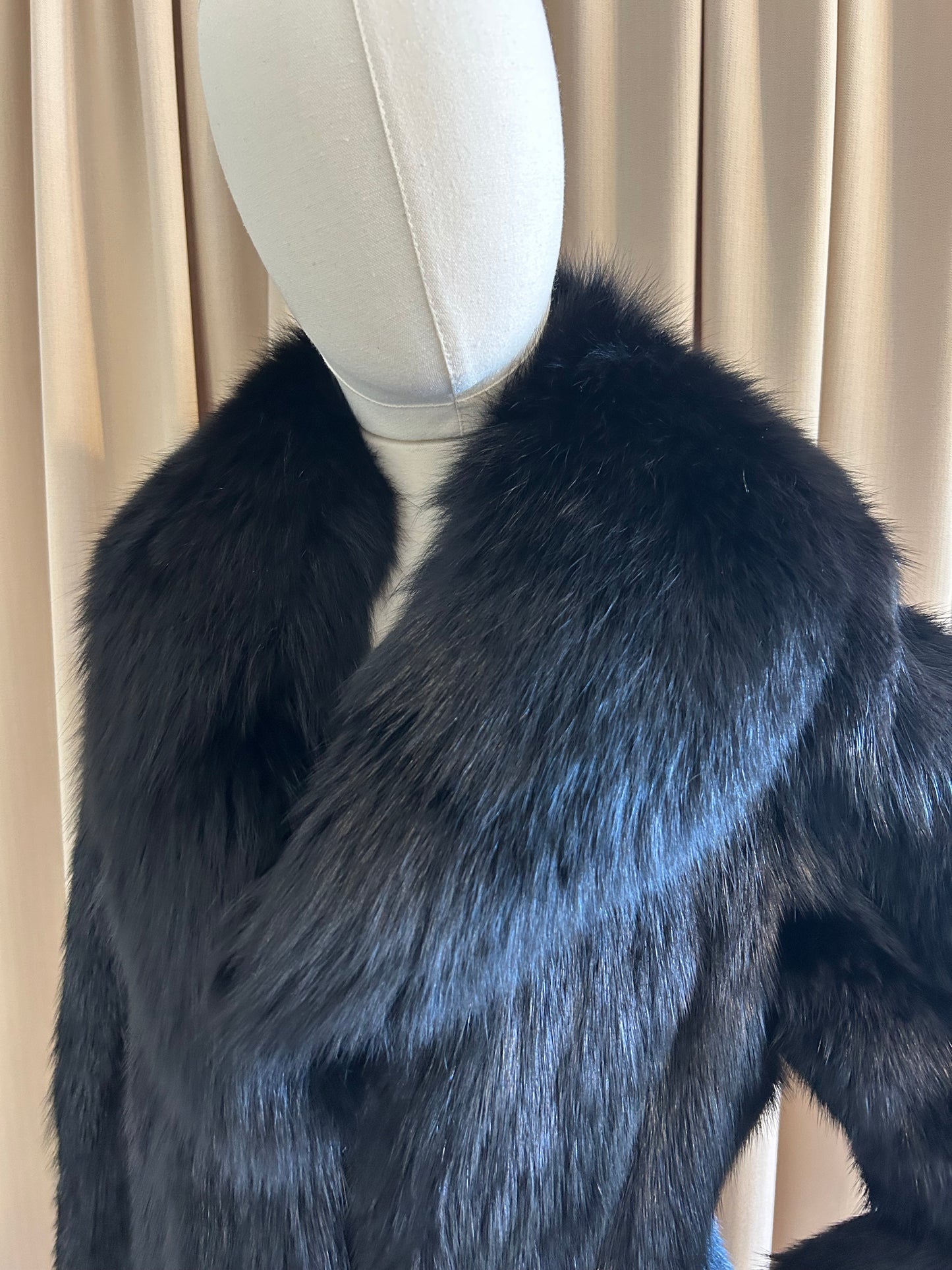 Black Fox Fur Fitted Jacket