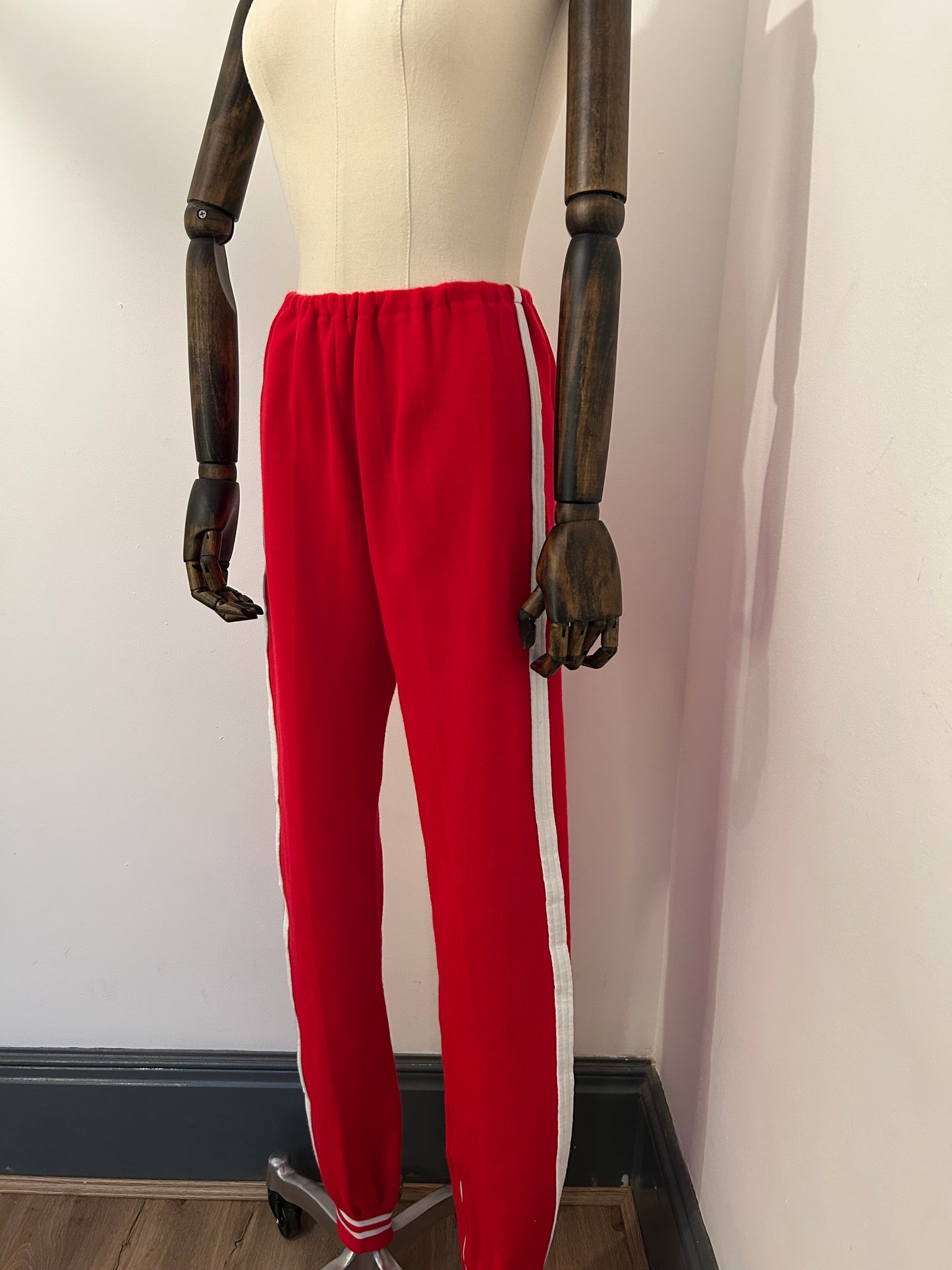 Red and White Tracksuit Bottoms