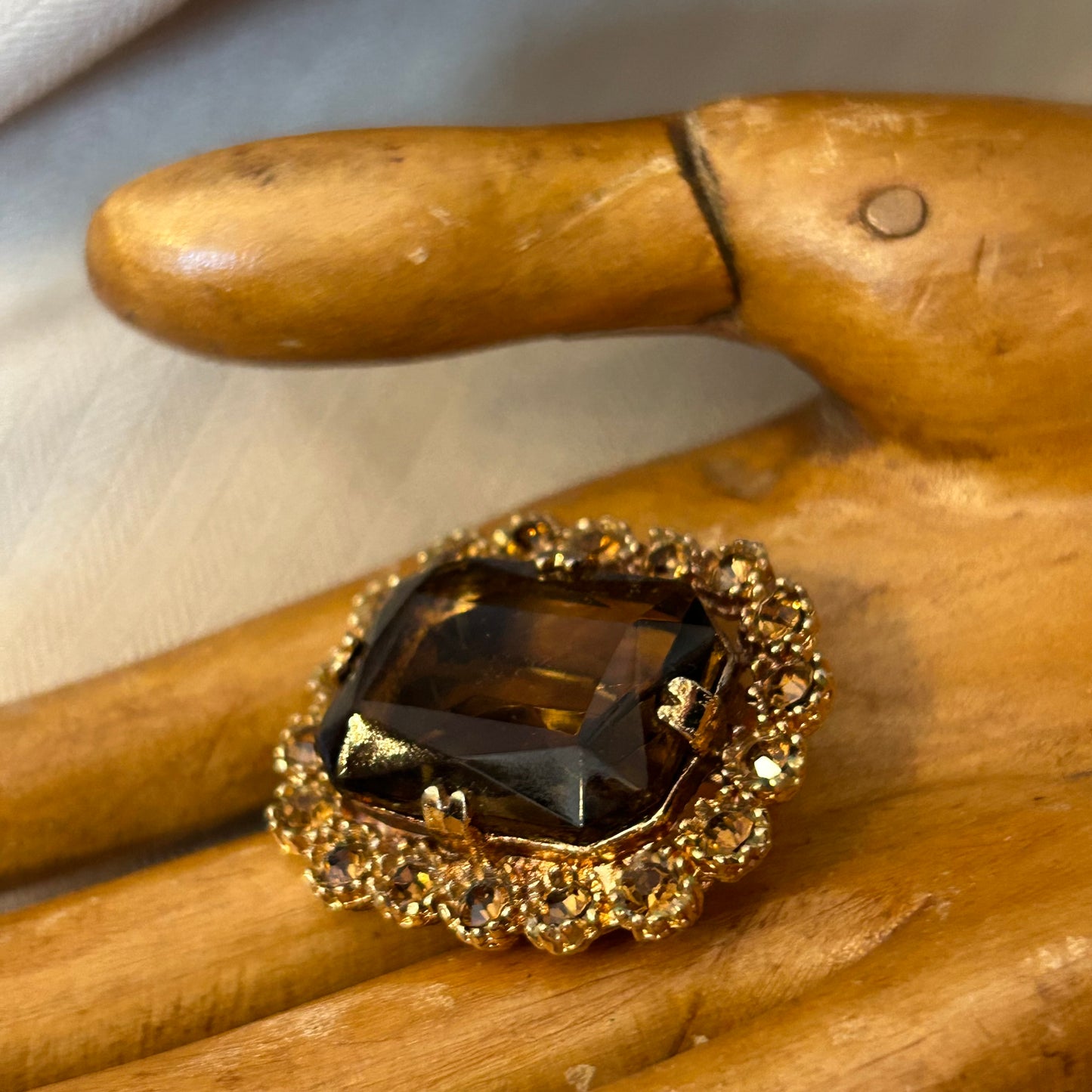 Brown Jewel Brooch
