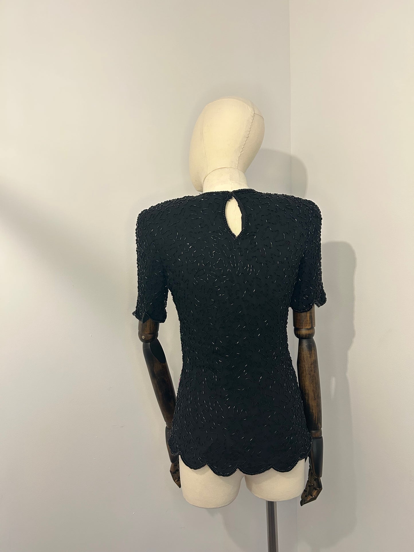 Sequin Floral on Black