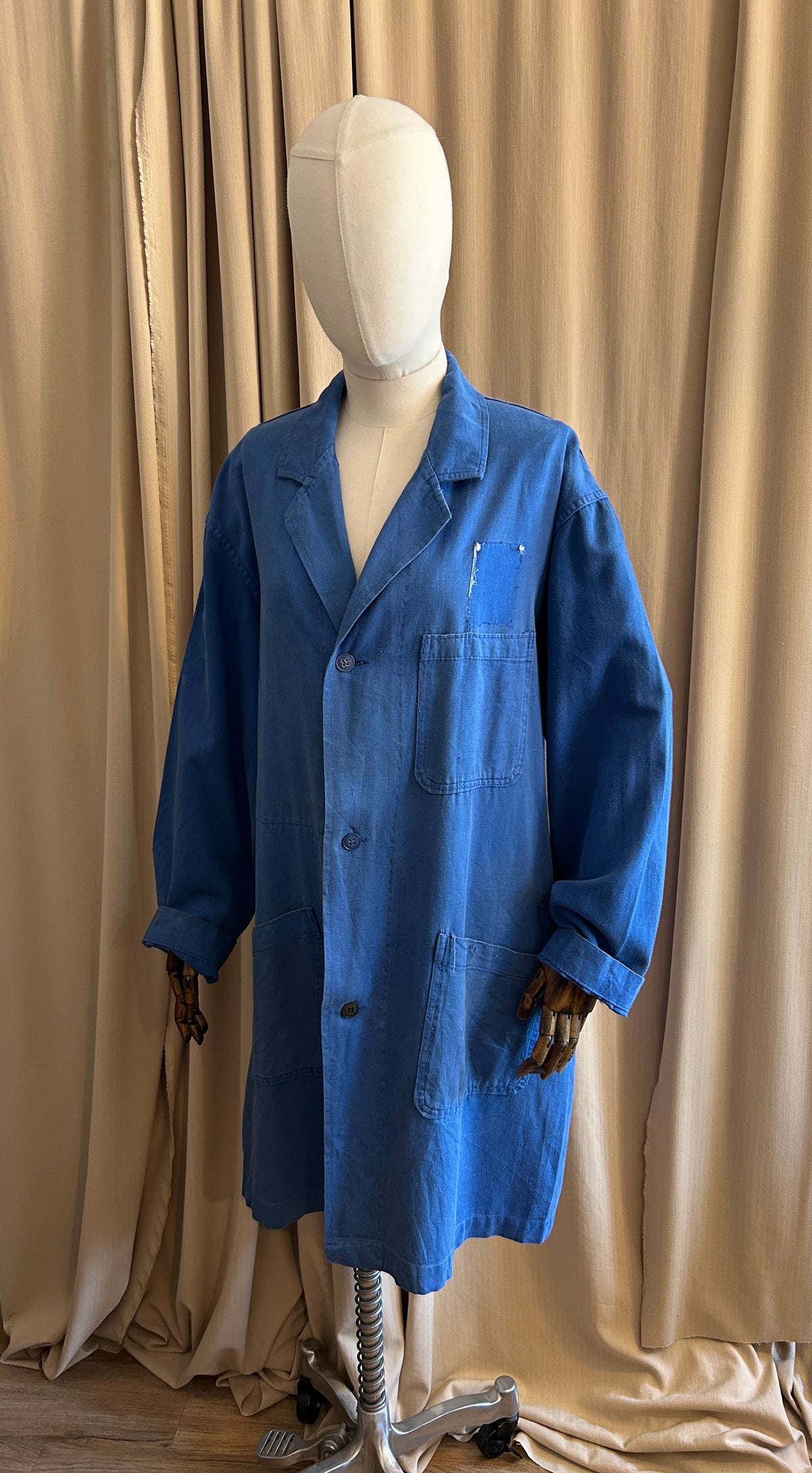 Distressed French Longline Workwear Jacket