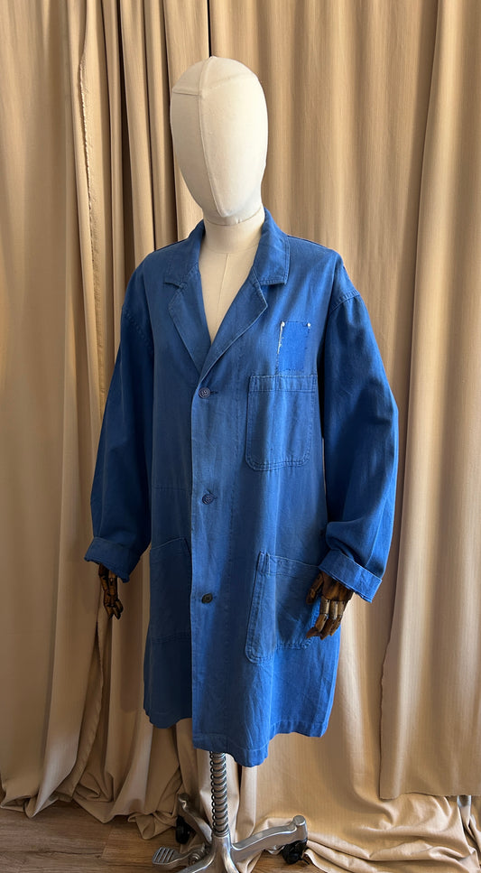 Distressed French Longline Workwear Jacket
