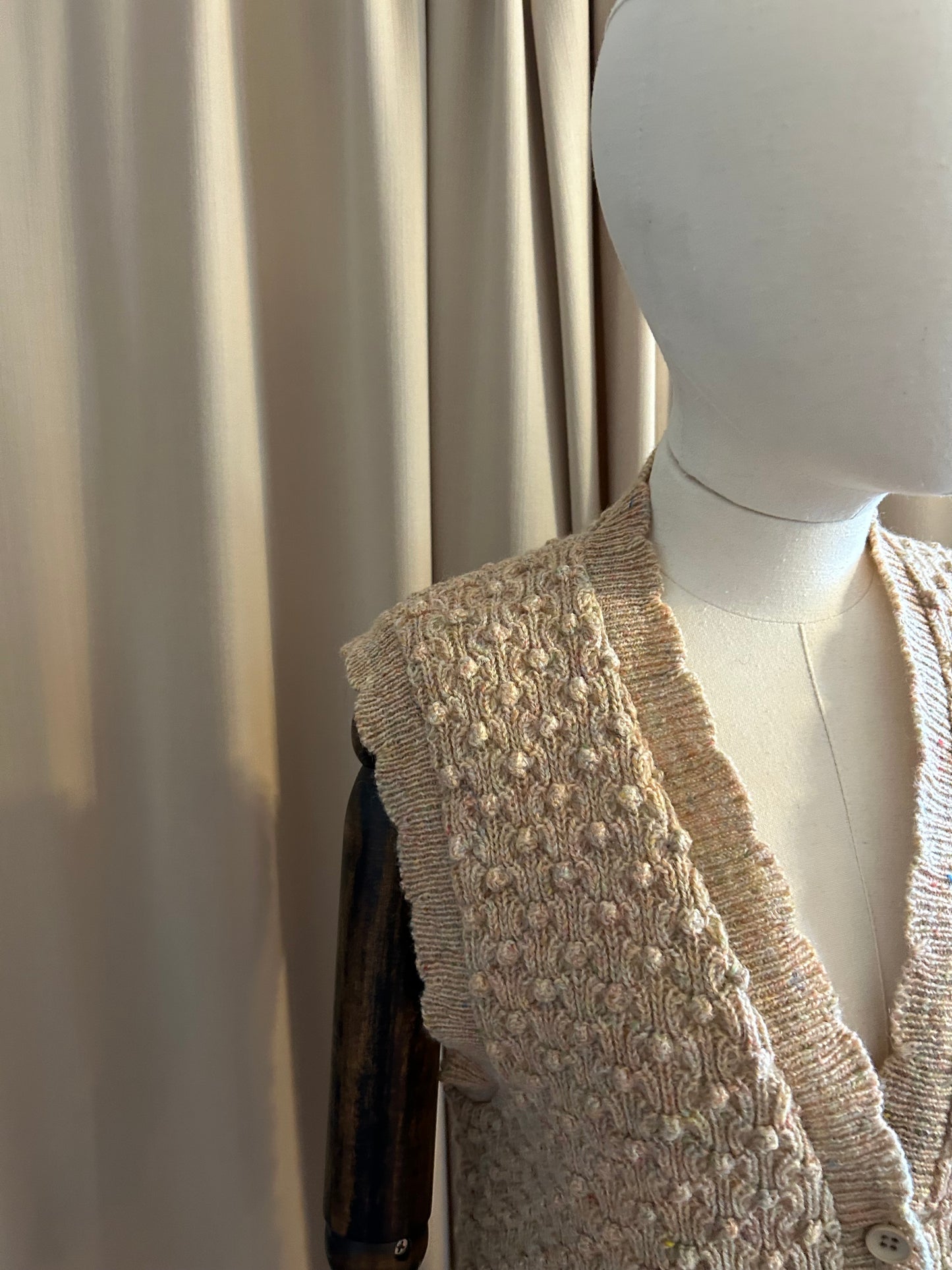 Caramel Popcorn Knit Waistcoat