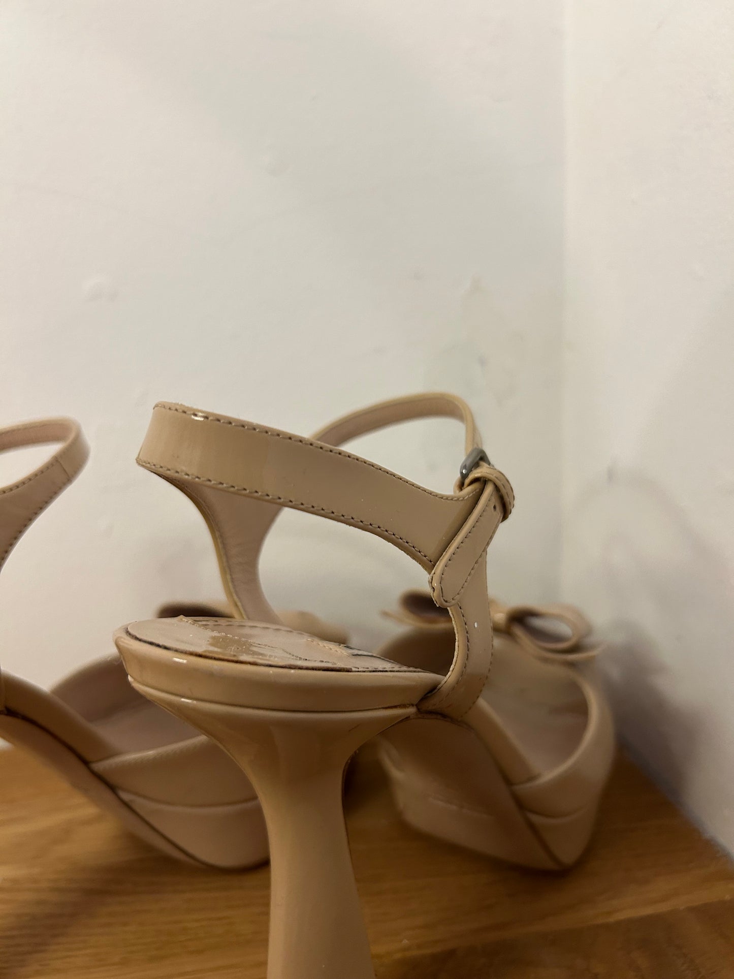 Miu Miu Patent Nude Platform Heels