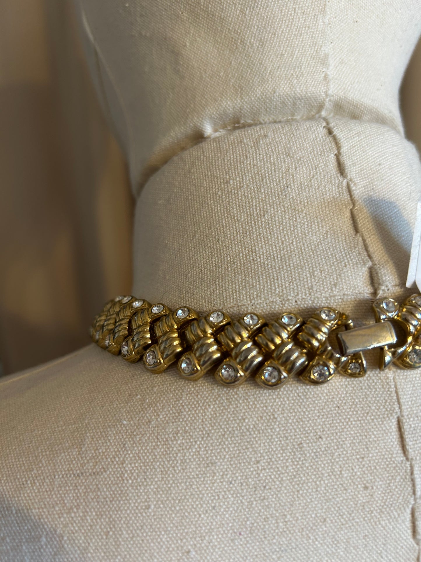 Chunky Gold Tone Diamanté Necklace