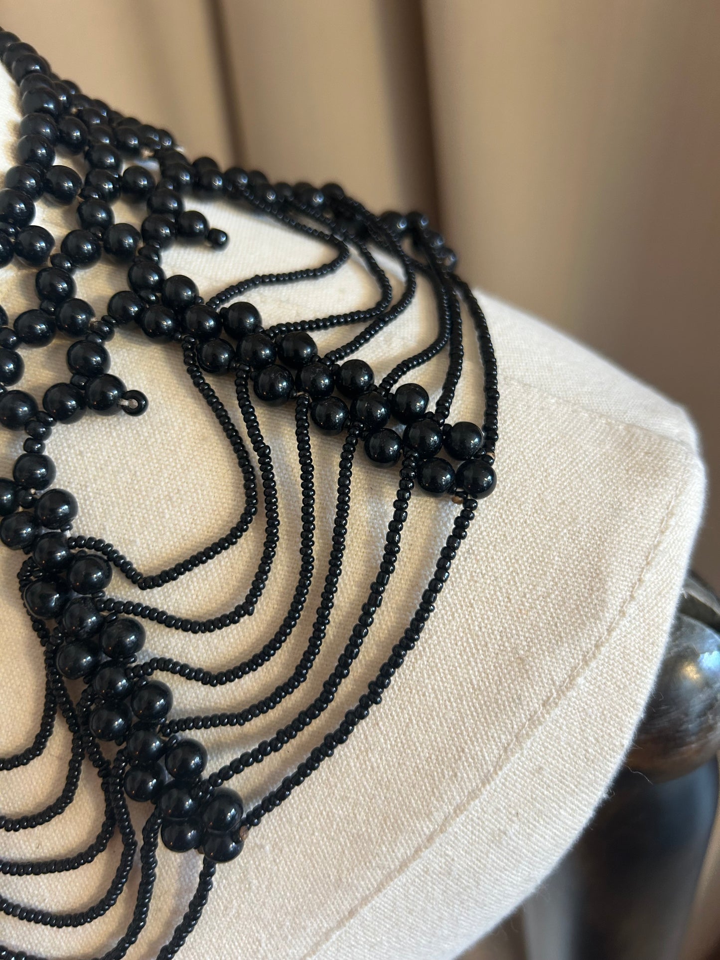 Black Beaded Collar