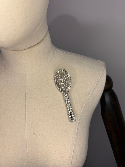 Tennis Racket Diamanté brooch