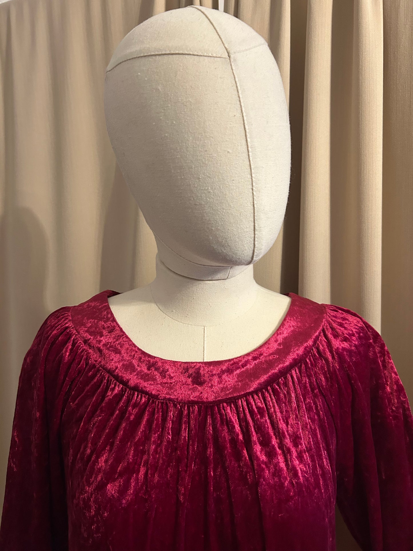 Crushed Velour Smock Dress