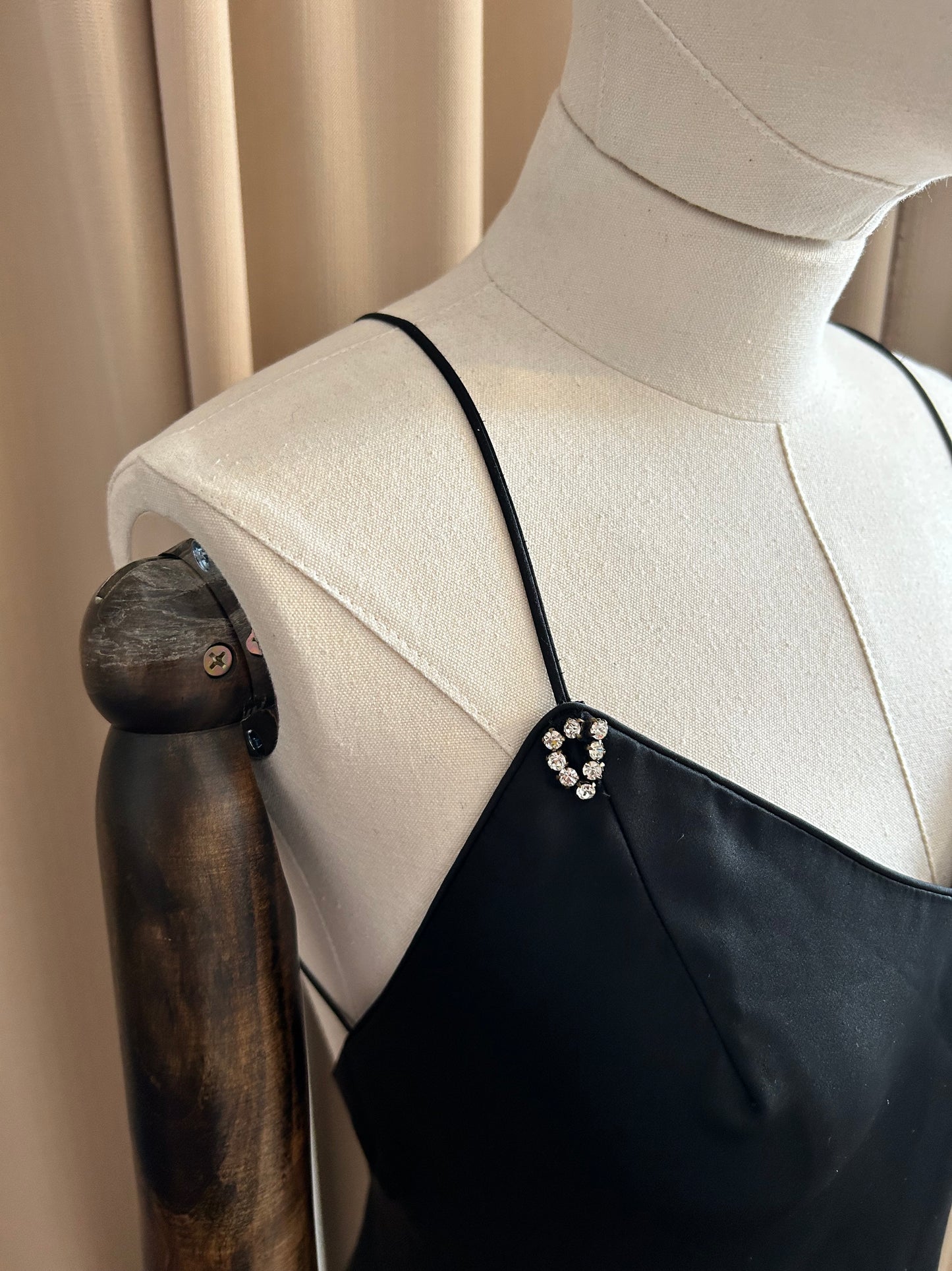 Bias Cut Black Gown