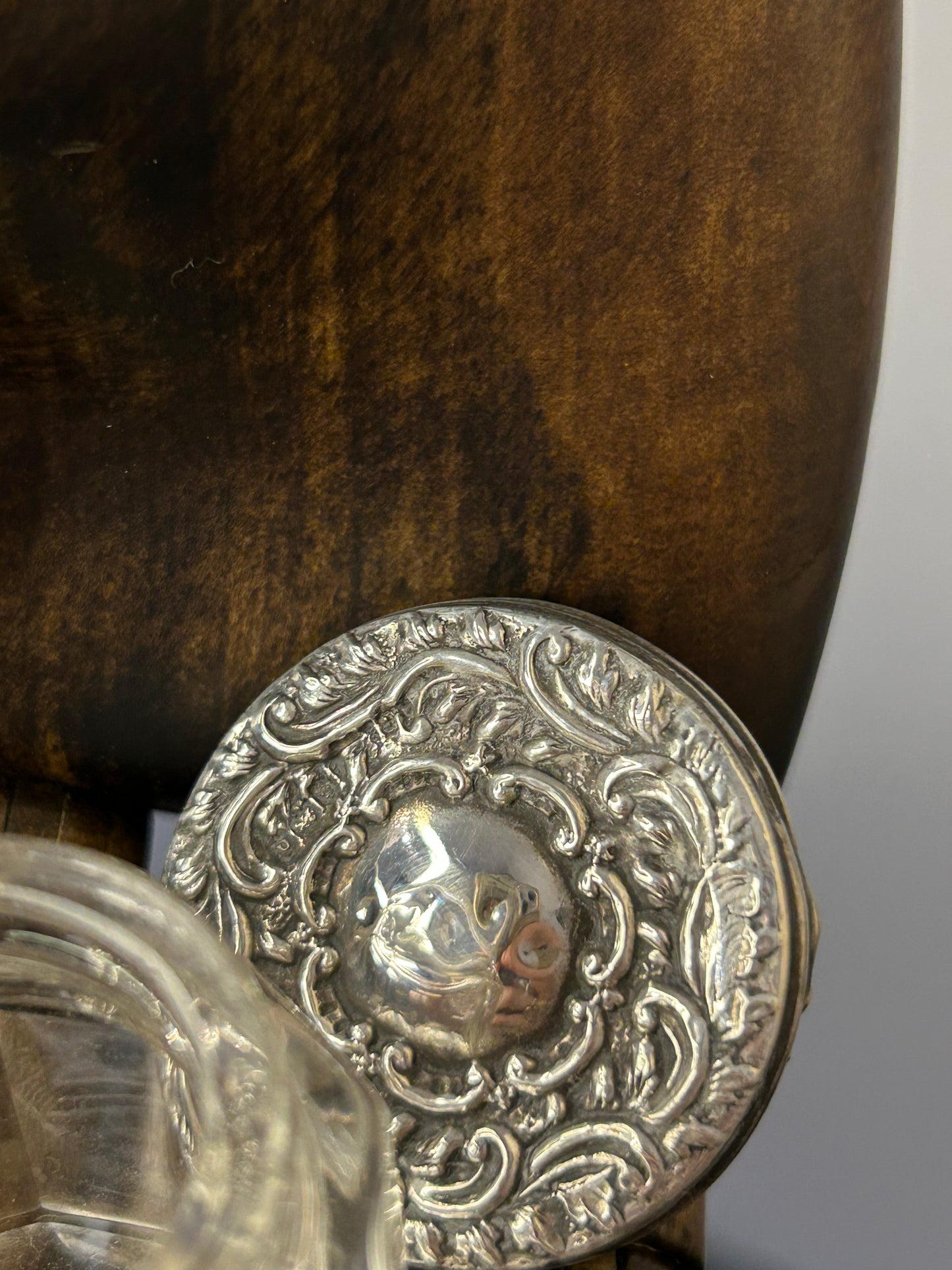 Crystal Pot With Silver Lid