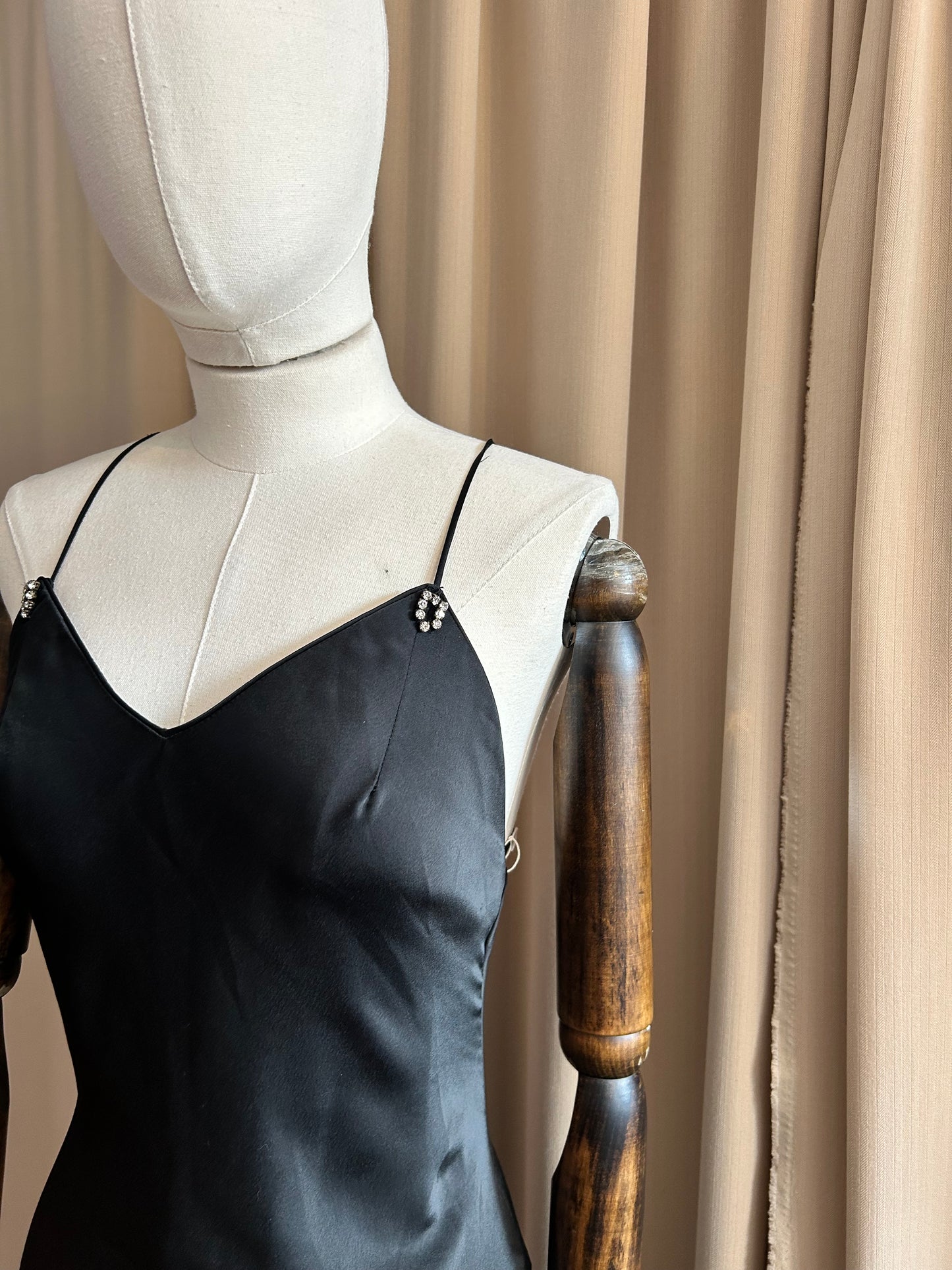 Bias Cut Black Gown