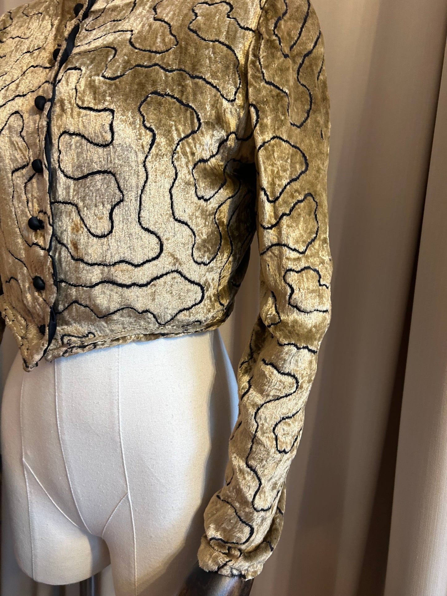 1920s Gold Silk Velvet Jacket