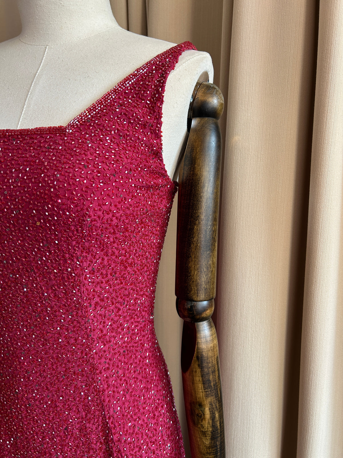 Burgundy Beaded Mini
