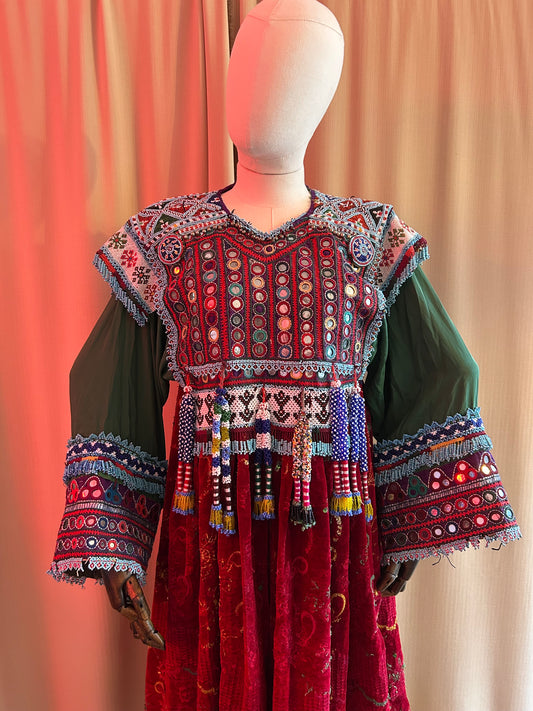 Antique Embroidered Kuchi Dress