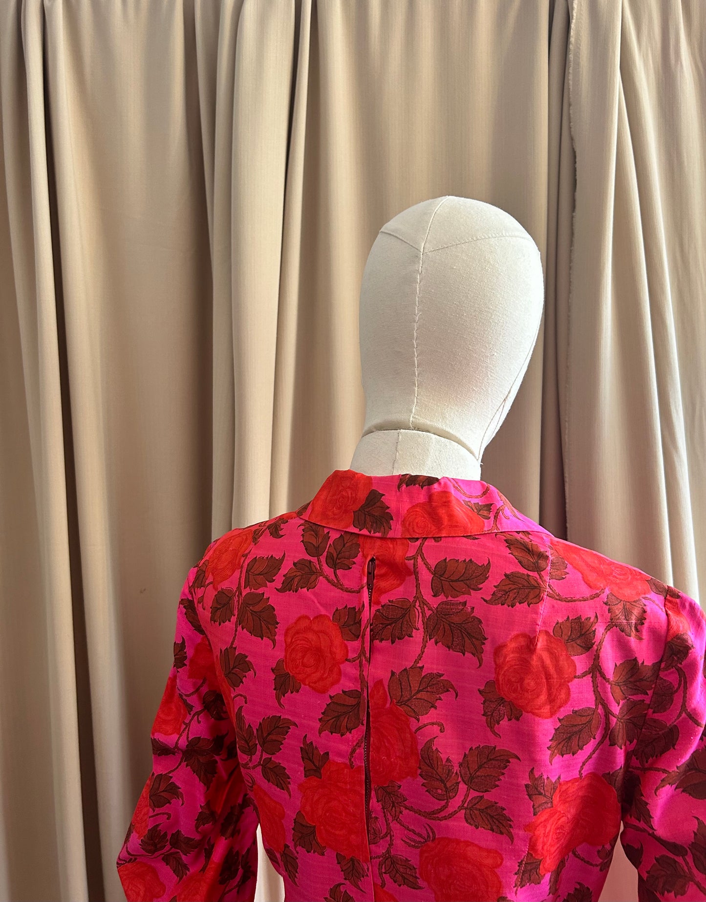 Raw Silk Printed Dress