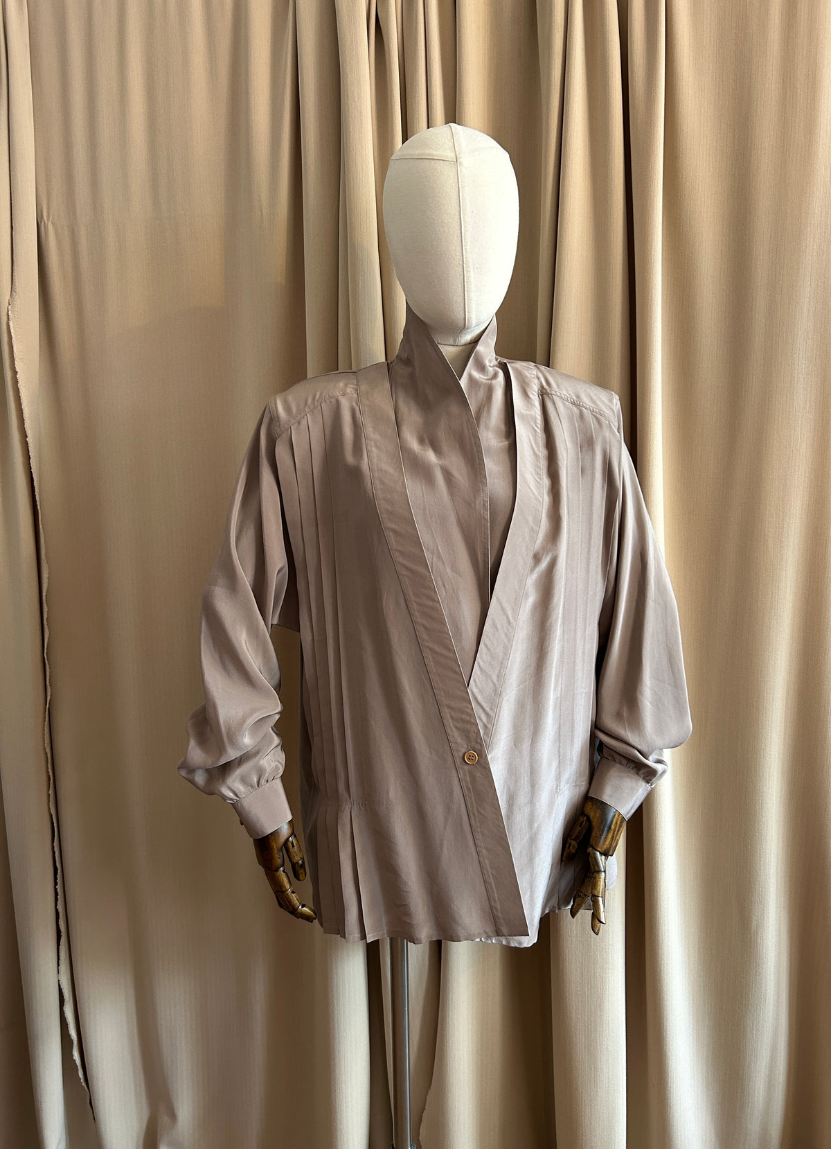 Mushroom Silk Blouse
