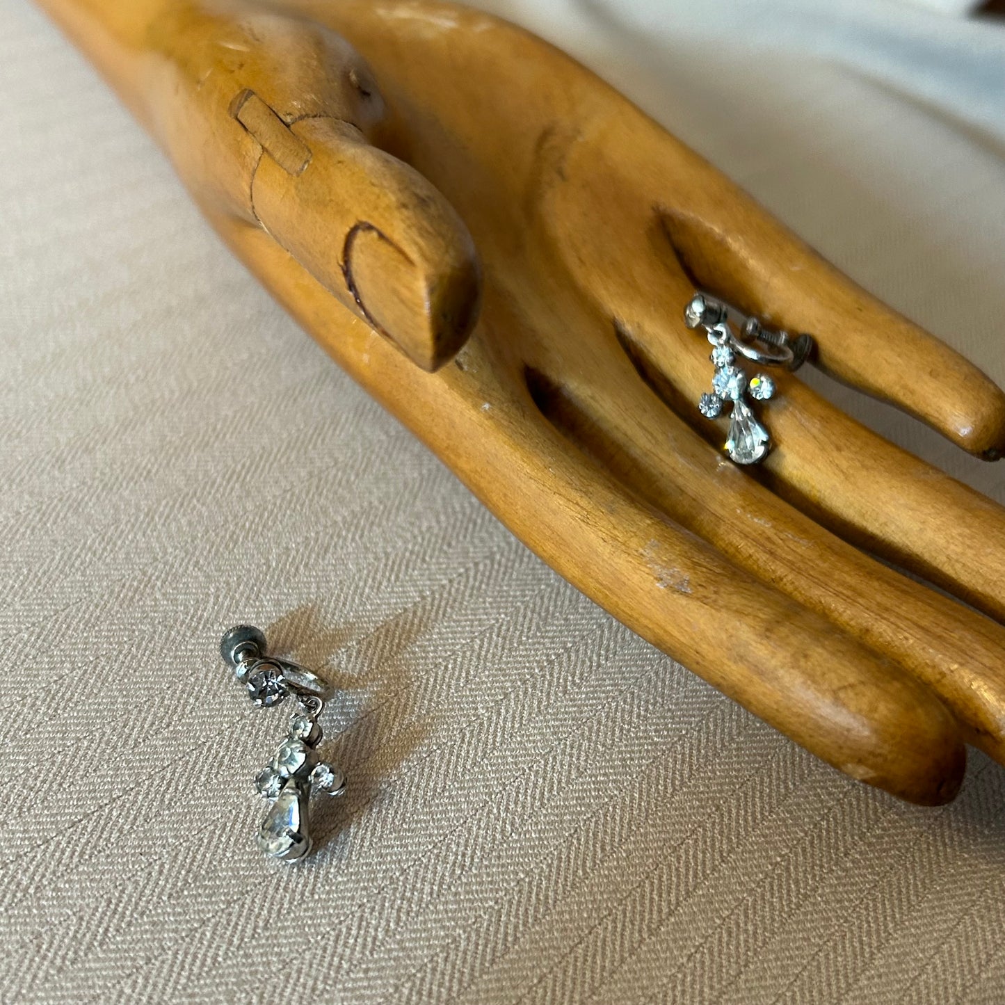 Rhinestone Cross Drop Earrings