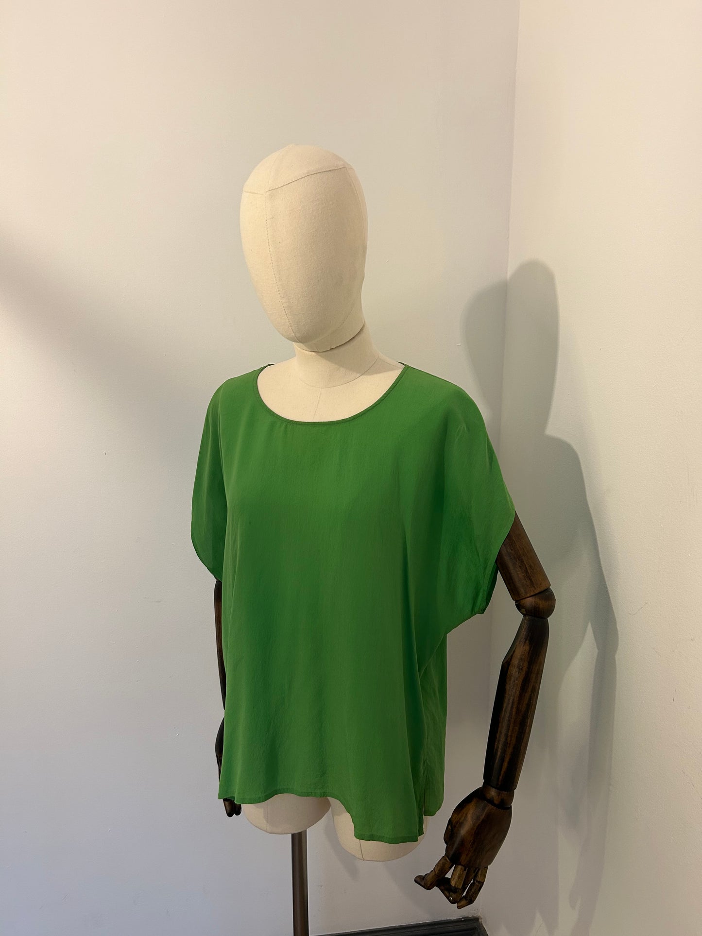 Bright Green Silk Top