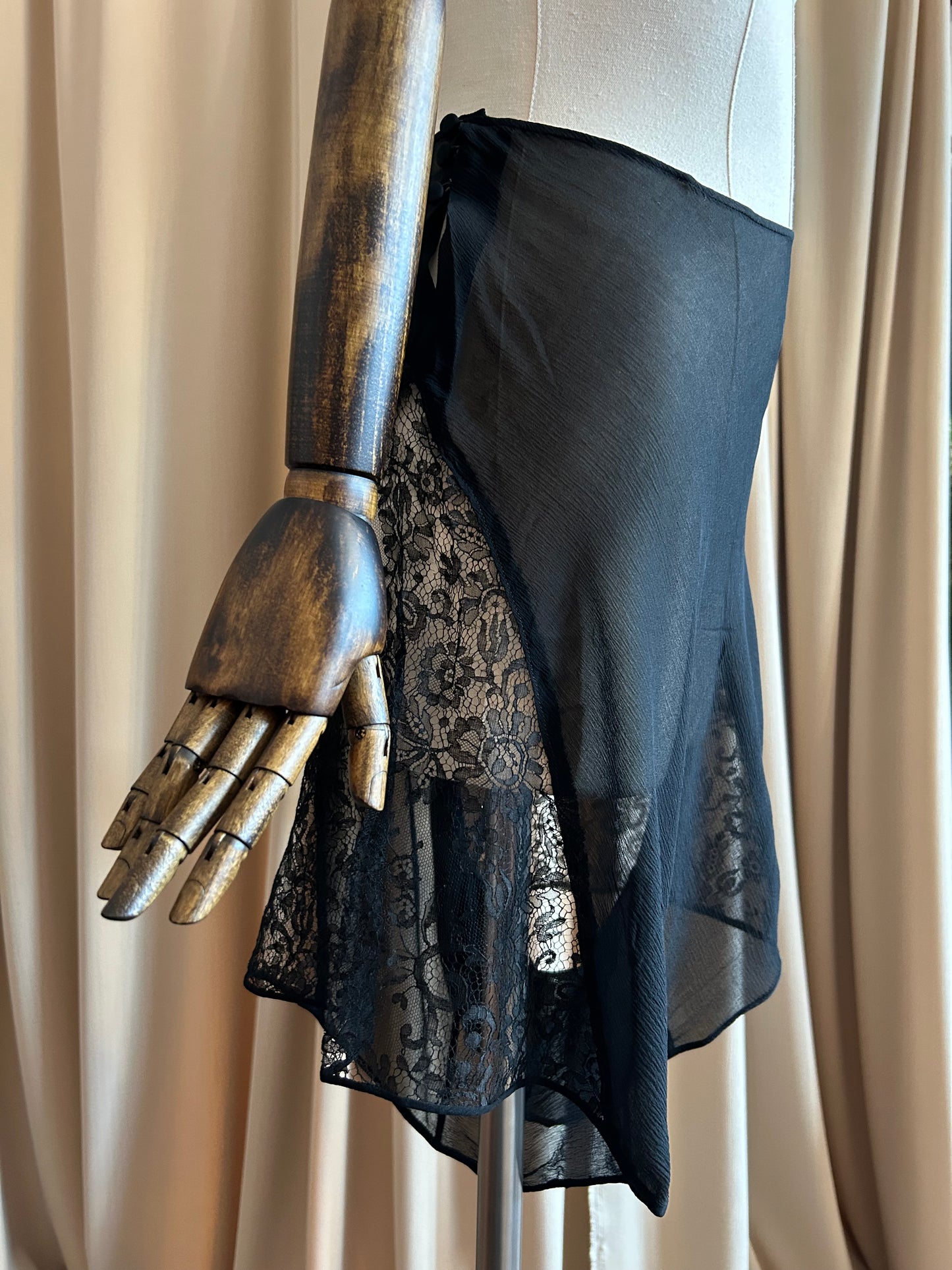 Black Silk Tap Shorts