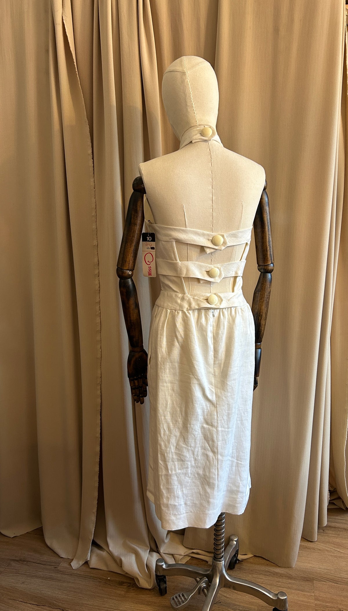 Oscar De La Renta linen Halter neck