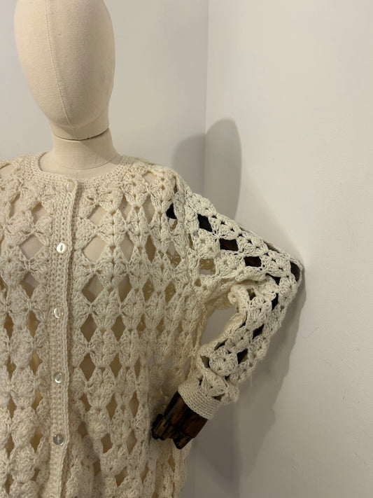 White Crochet Cardigan