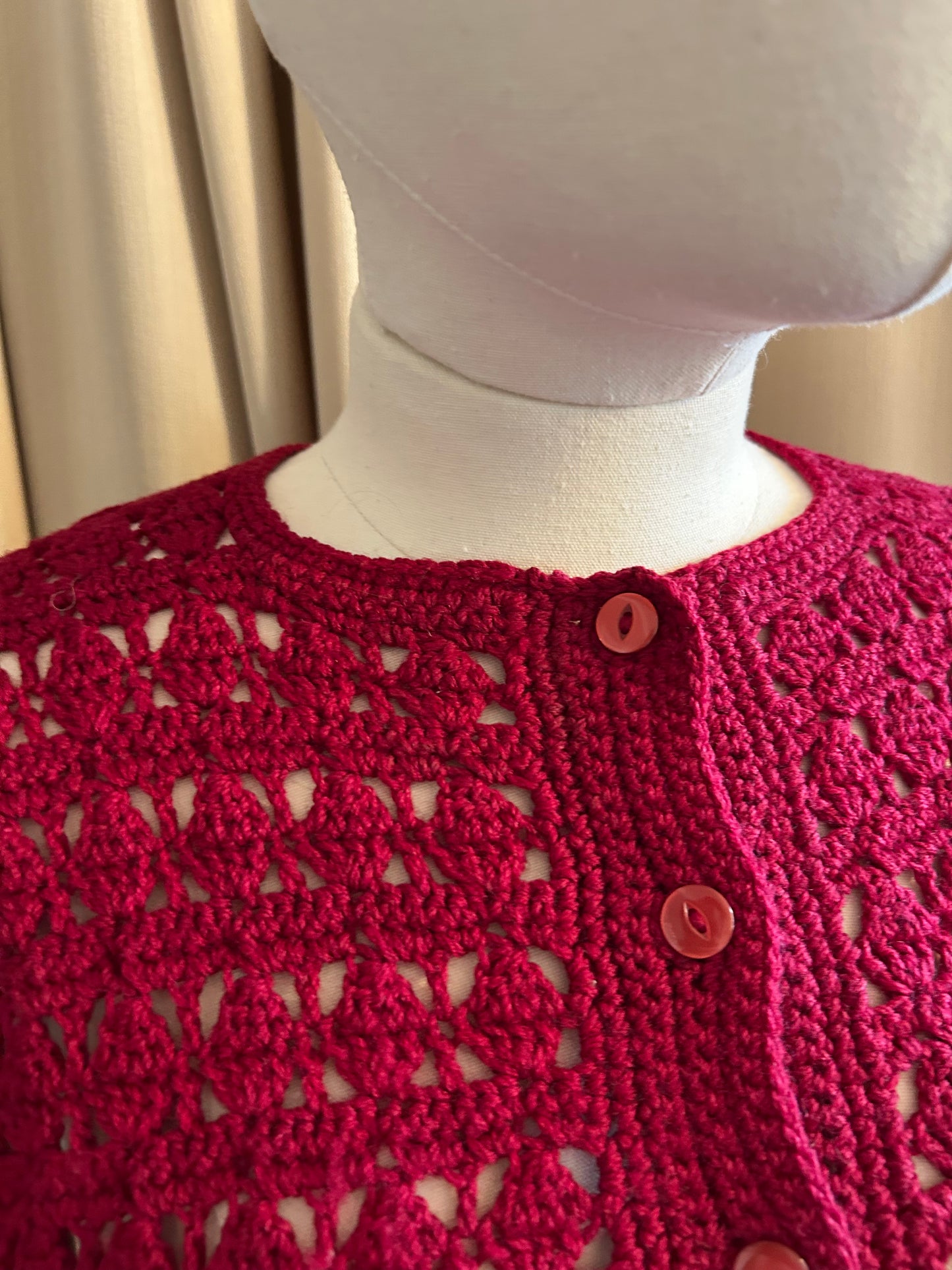 Burgundy Handknit Waistcoat Vest